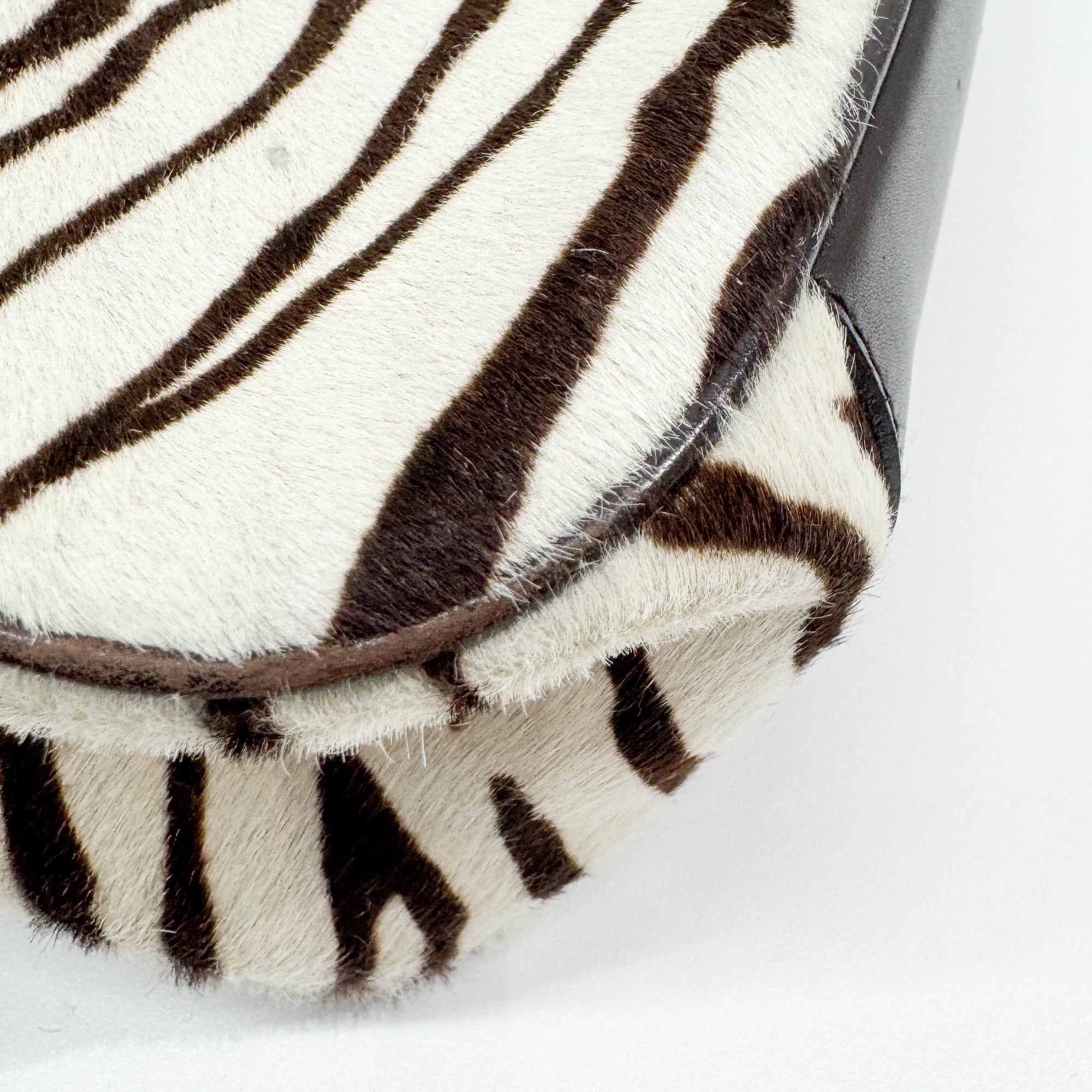 Harako Brown & White Zebra Print Pony Hair Shoulder Bag