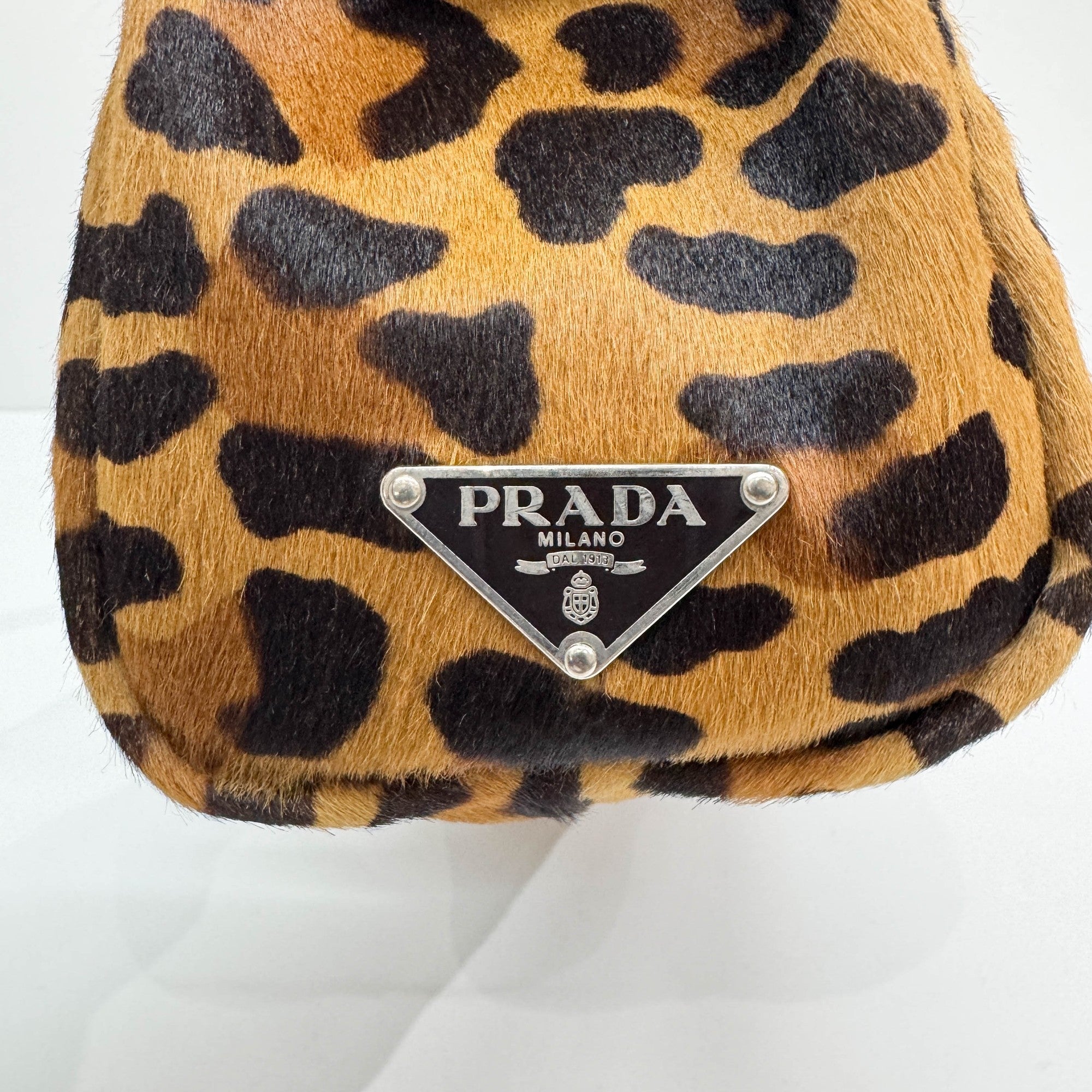 Harako Brown Leopard Print Pony Hair Hand Bag