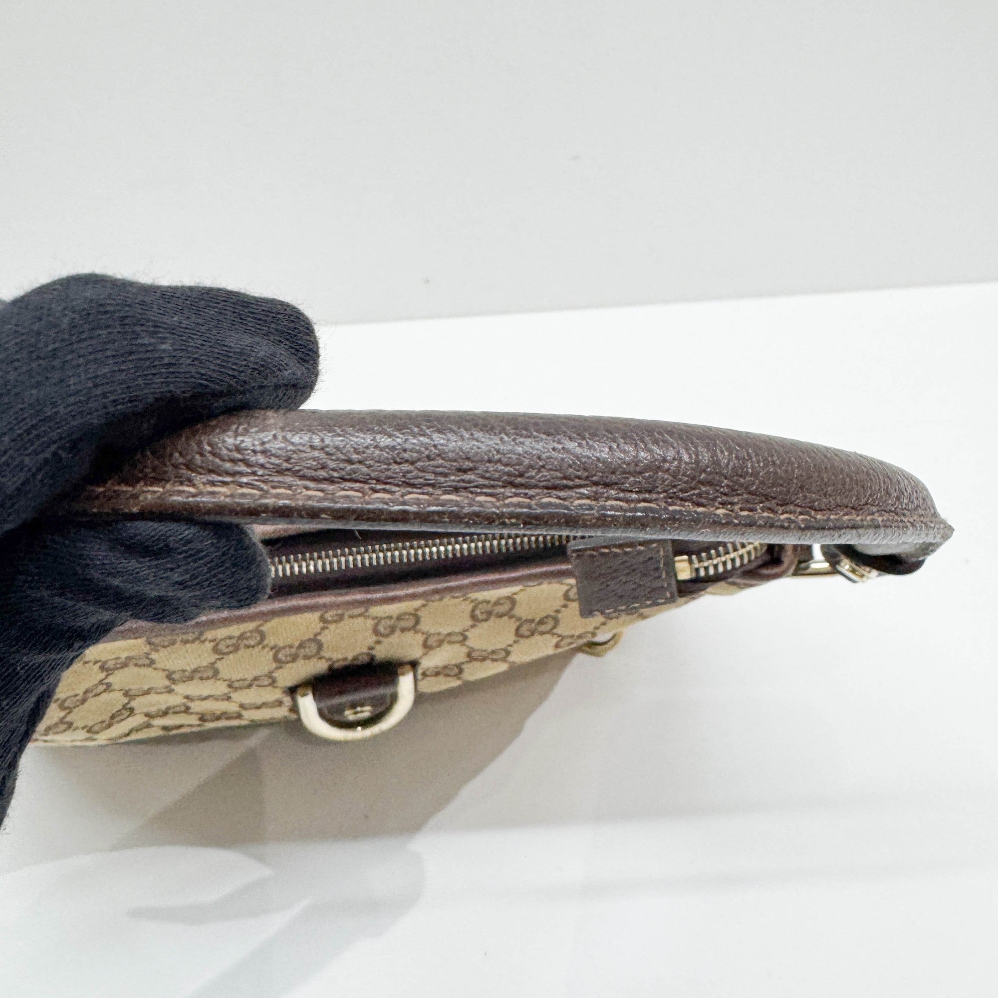 Abbey D-Ring Tan GG Canvas Shoulder Bag