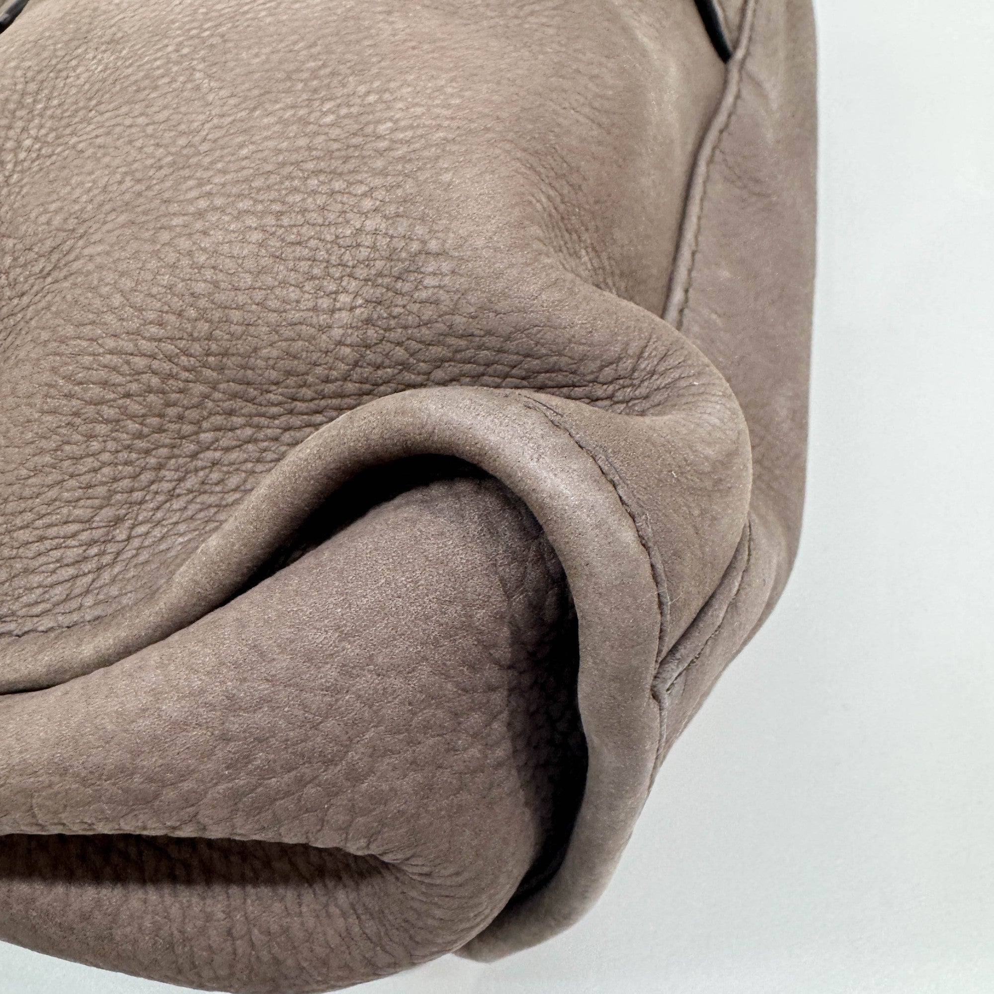 Stirrup Elephant Gray Leather Shoulder Bag