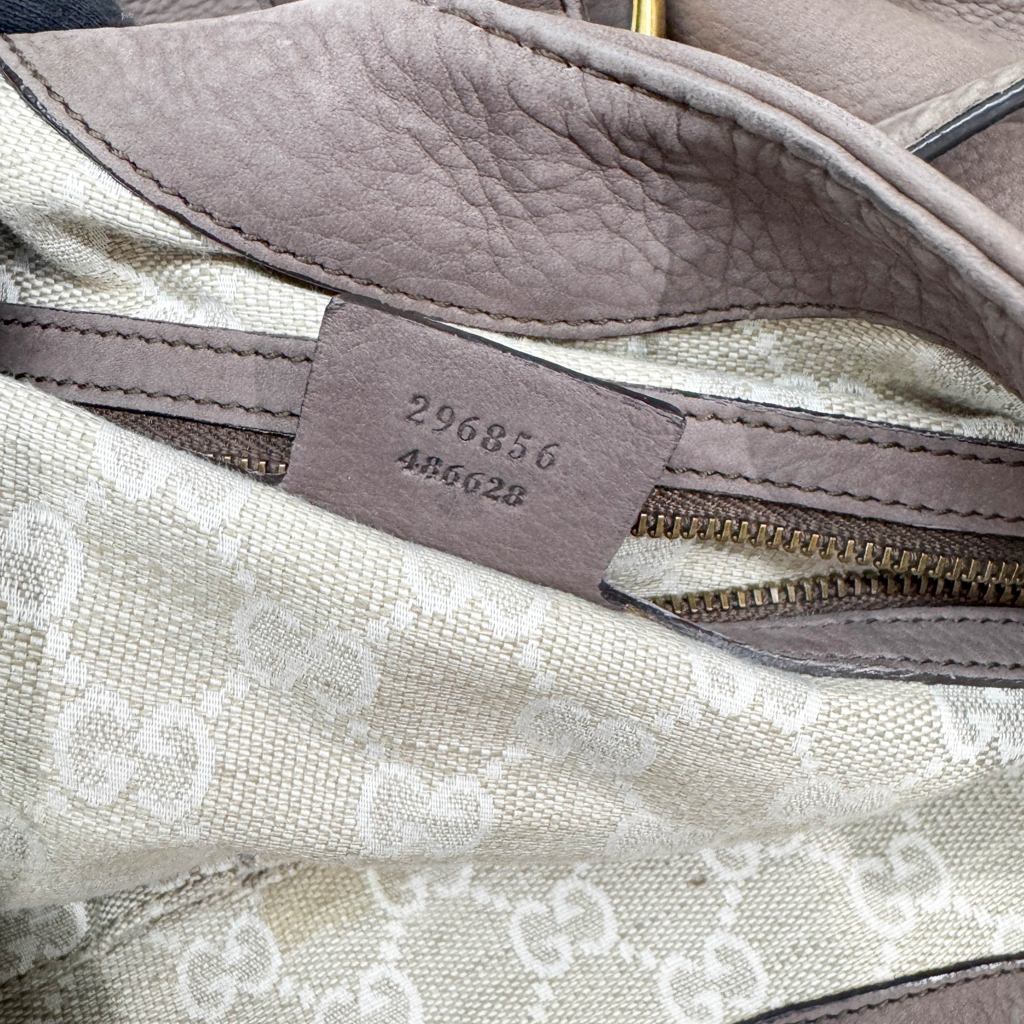 Stirrup Elephant Gray Leather Shoulder Bag