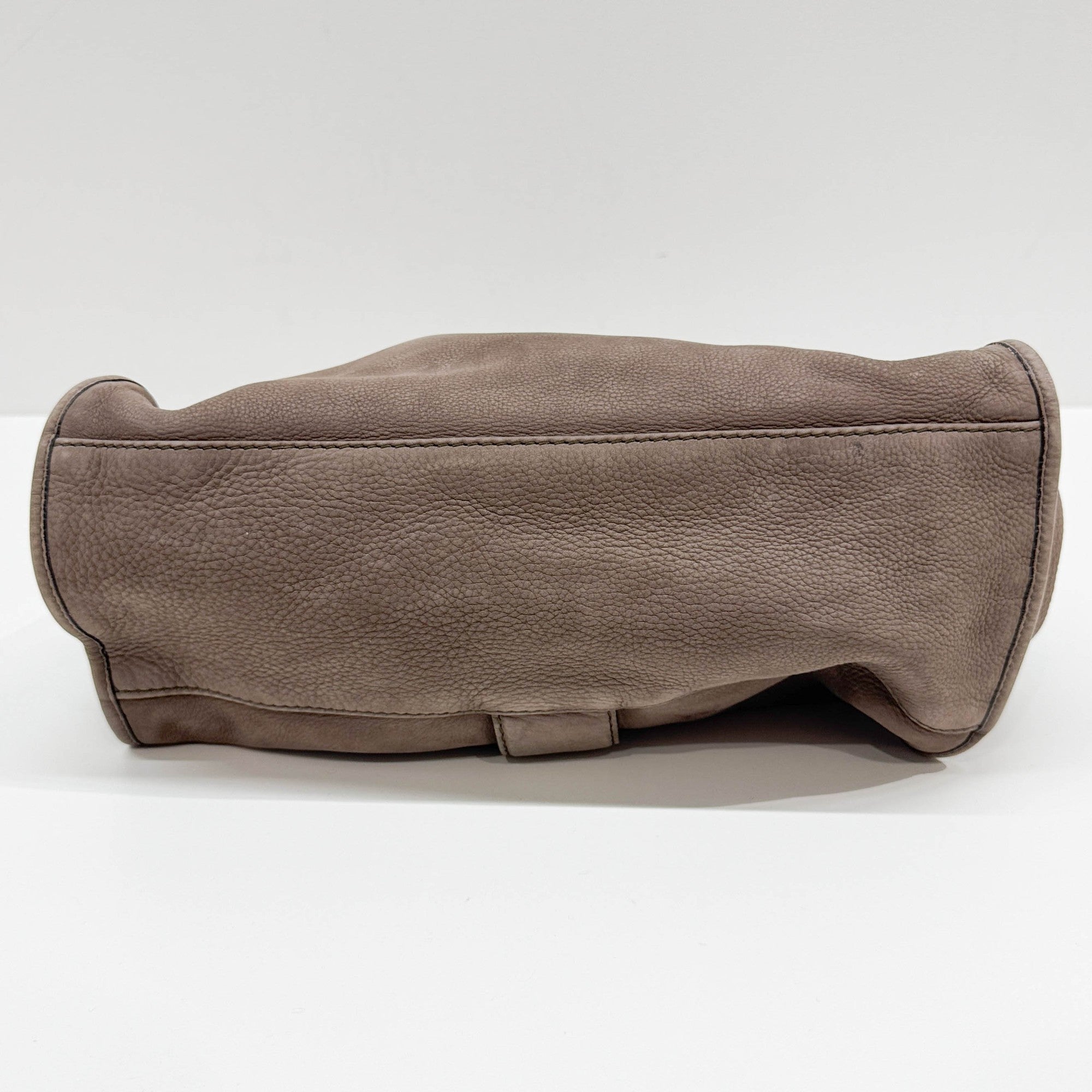 Stirrup Elephant Gray Leather Shoulder Bag