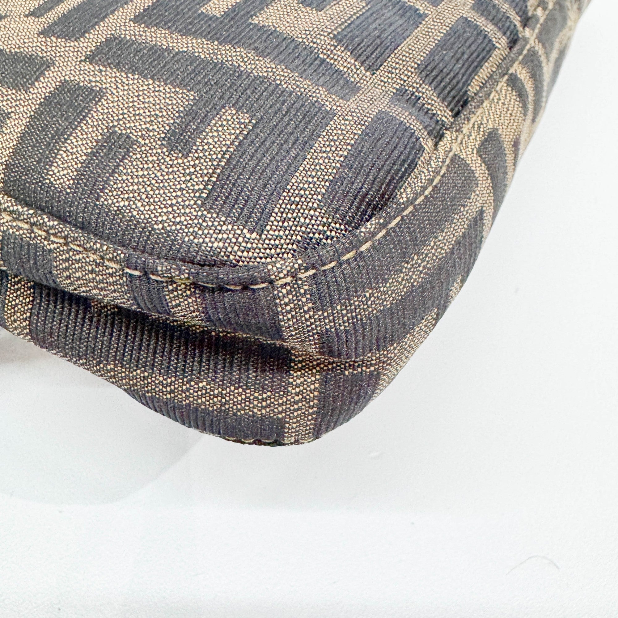 Baguette Brown Zucca Canvas Shoulder Bag