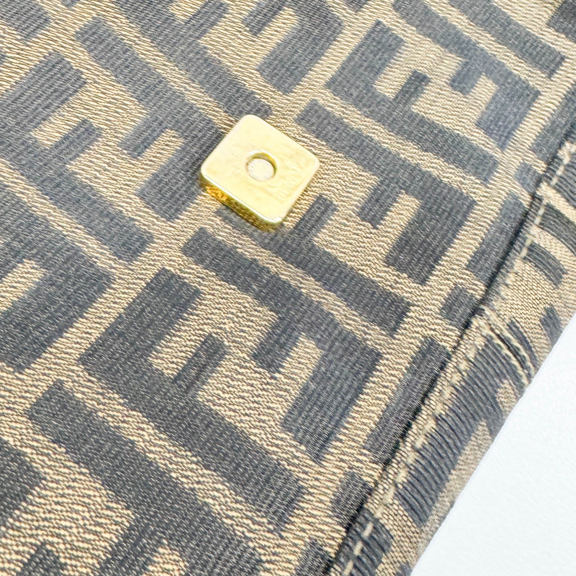 Baguette Brown Zucca Canvas Shoulder Bag