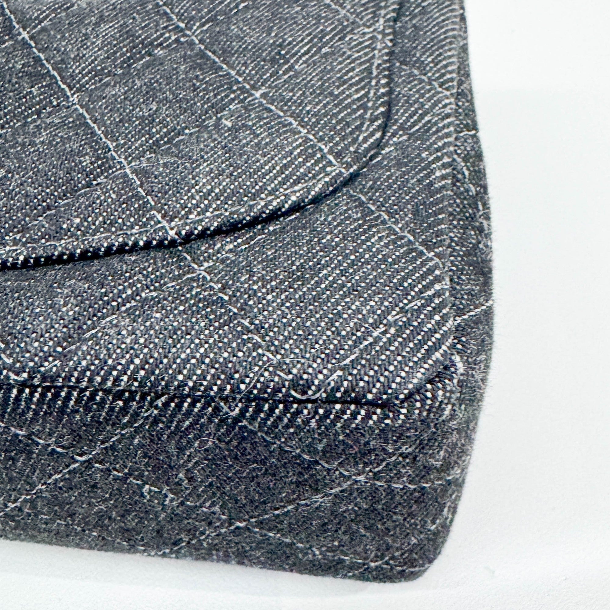 Mini Classic Flap Square Black Denim Shoulder Bag