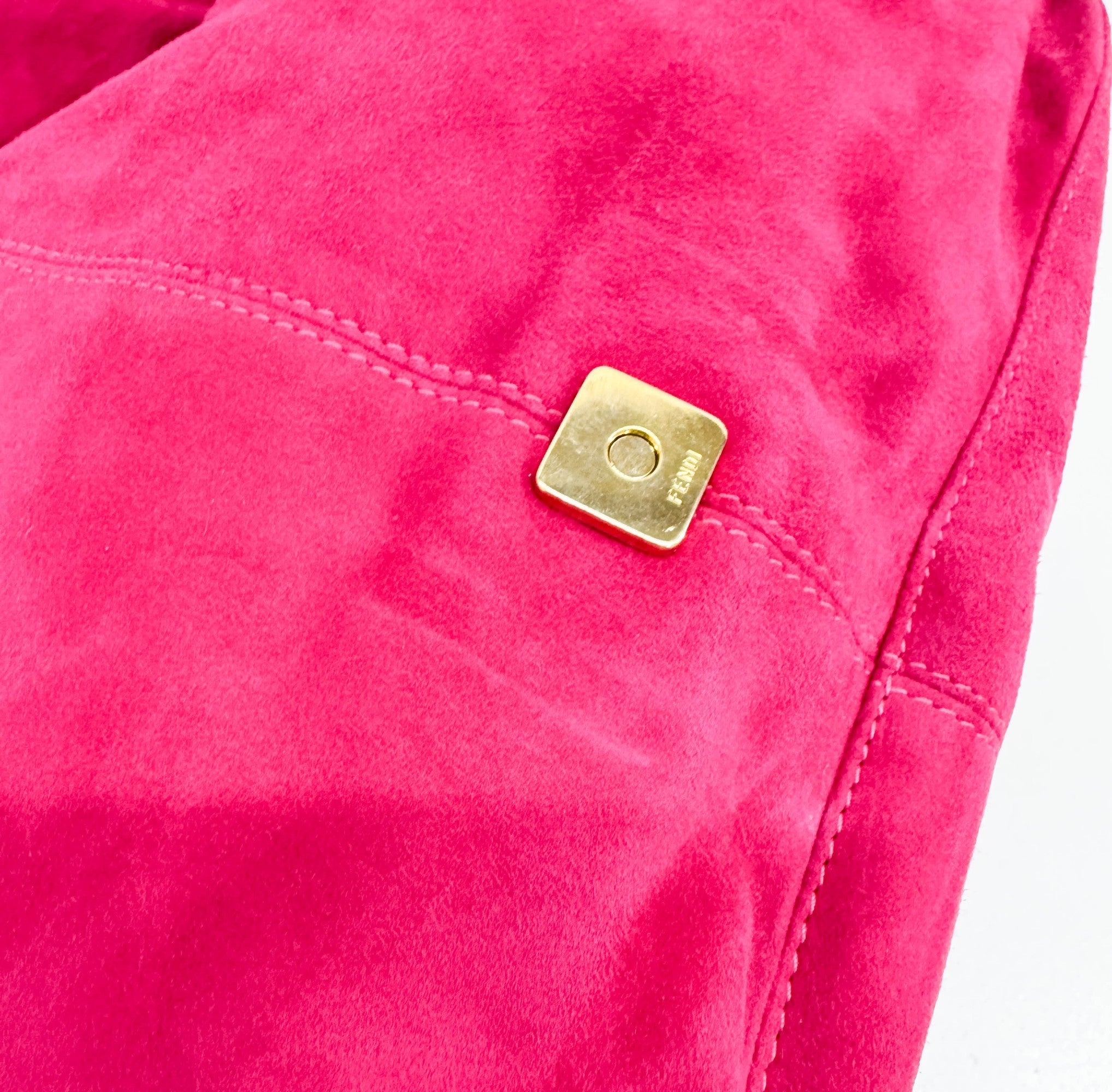 Mamma Baguette Pink Suede Shoulder Bag