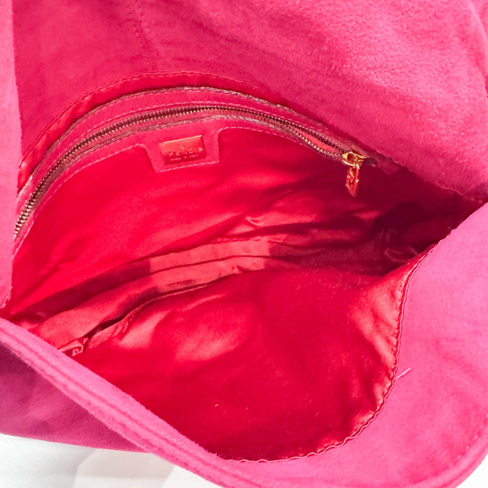 Mamma Baguette Pink Suede Shoulder Bag