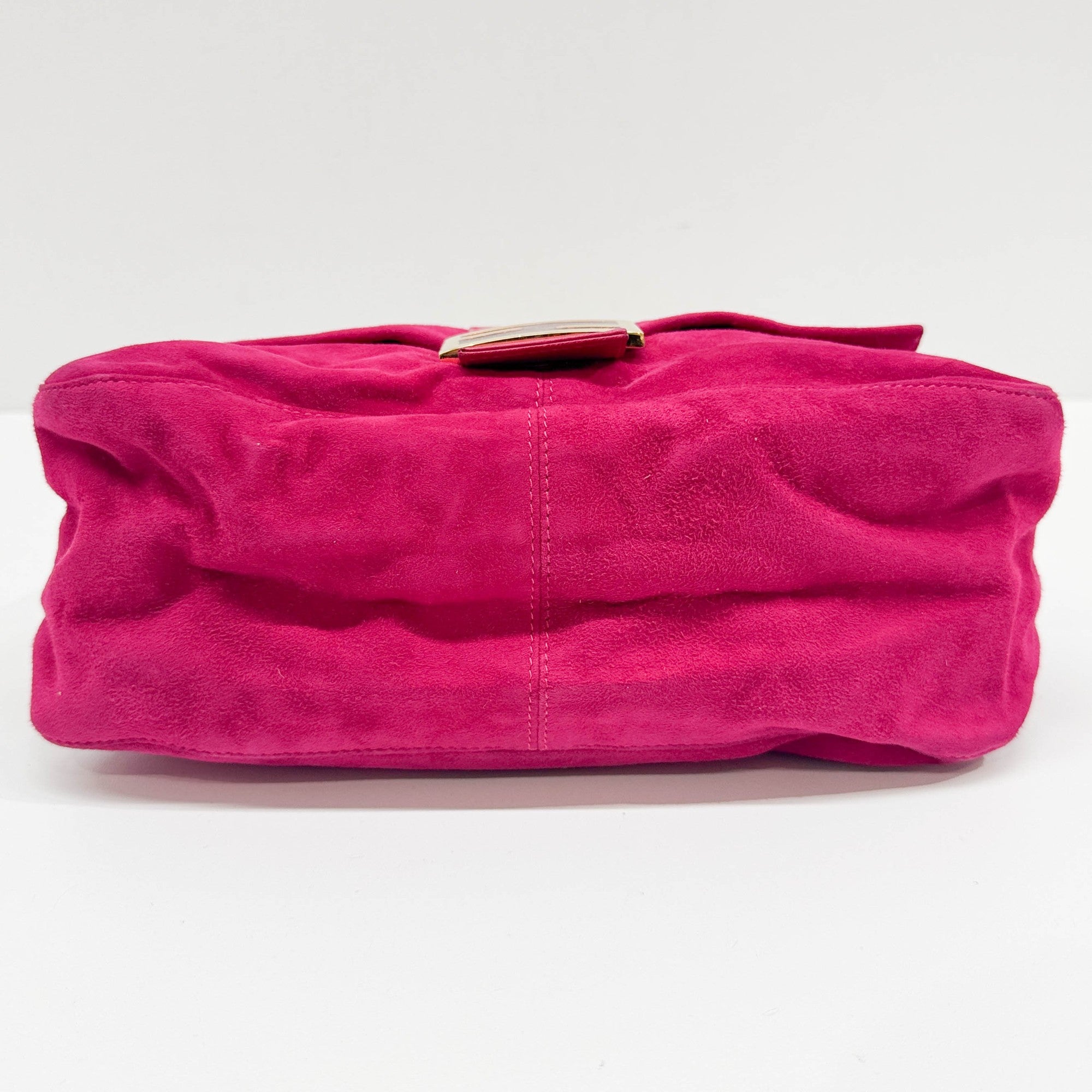 Mamma Baguette Pink Suede Shoulder Bag