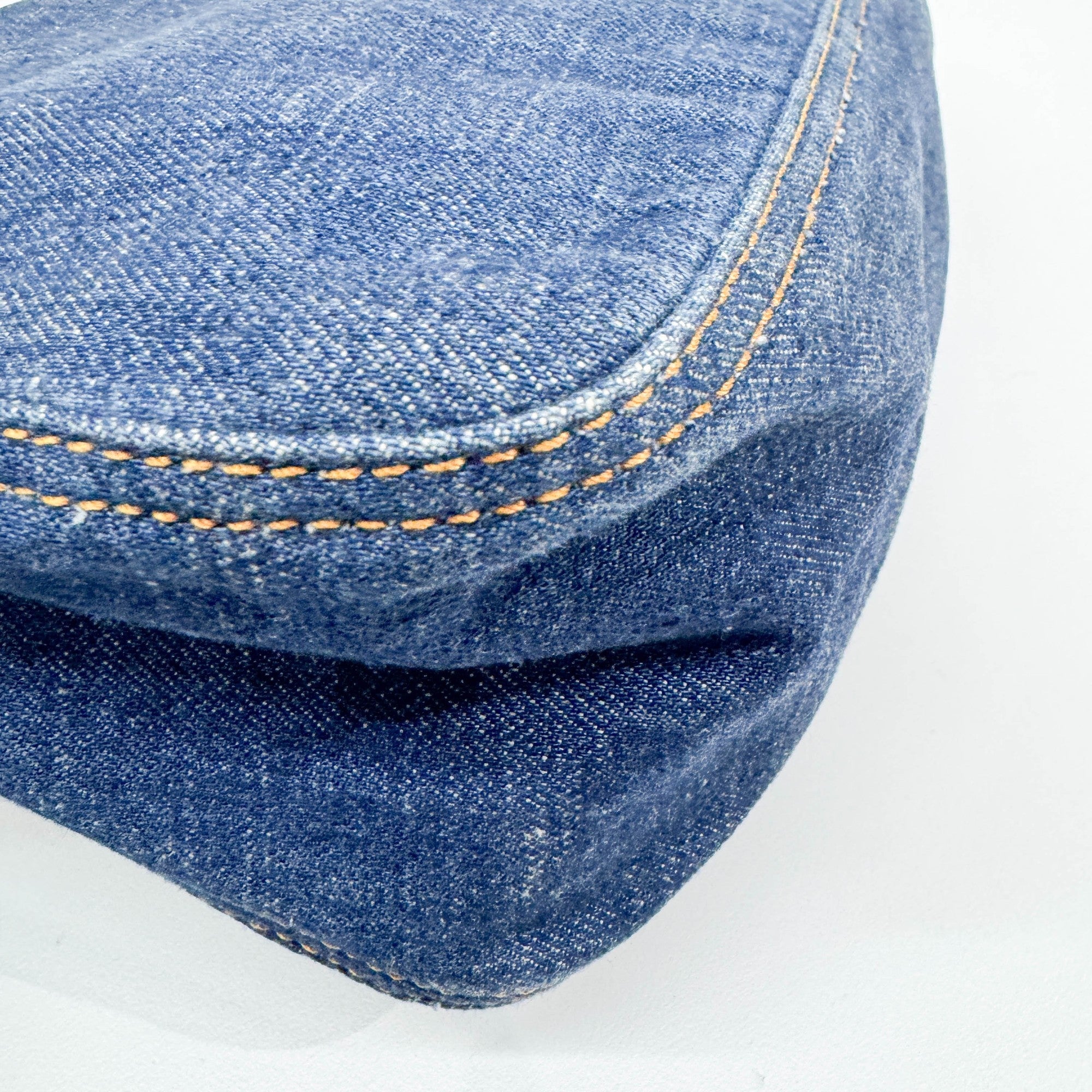 Mamma Baguette Blue Denim Shoulder Bag