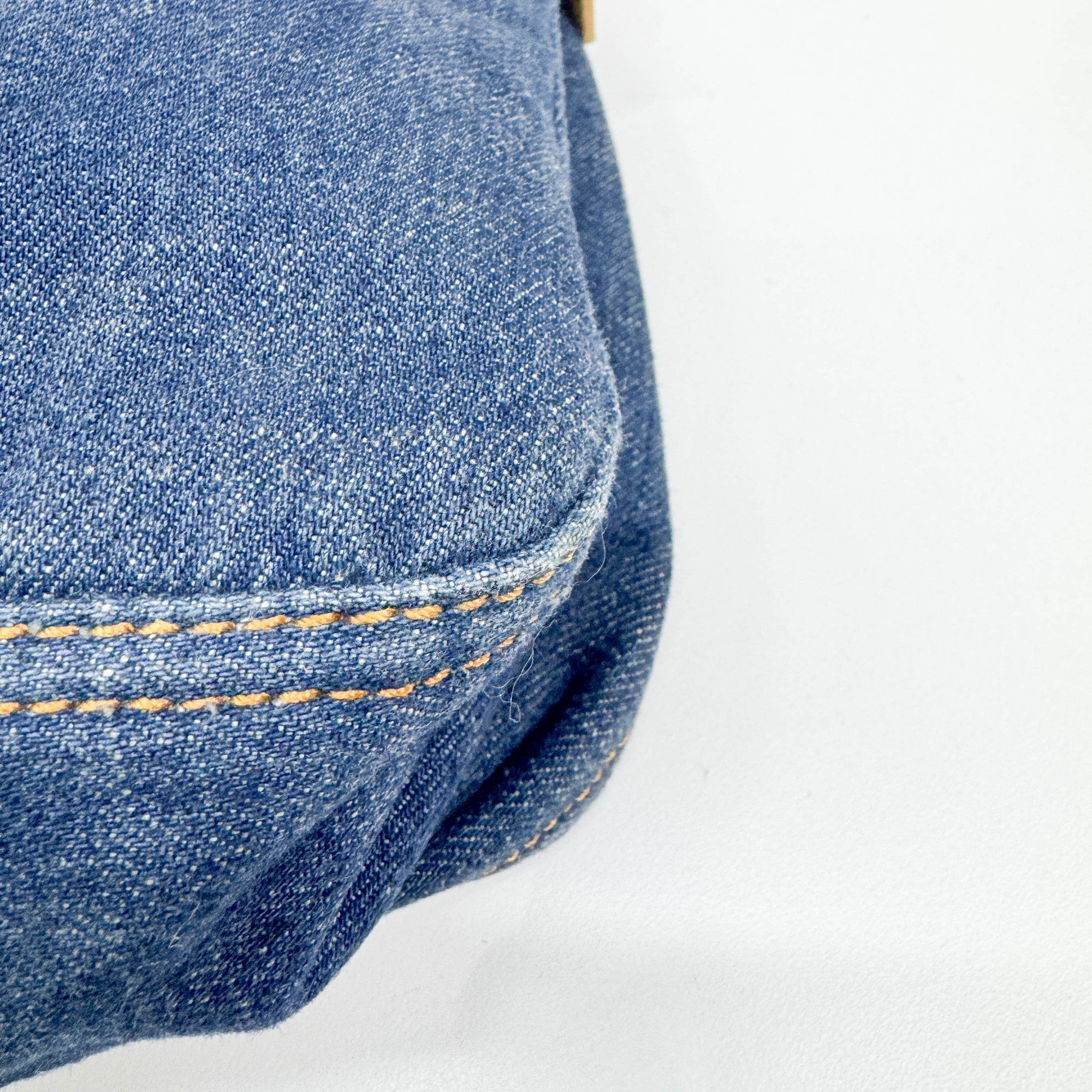 Mamma Baguette Blue Denim Shoulder Bag