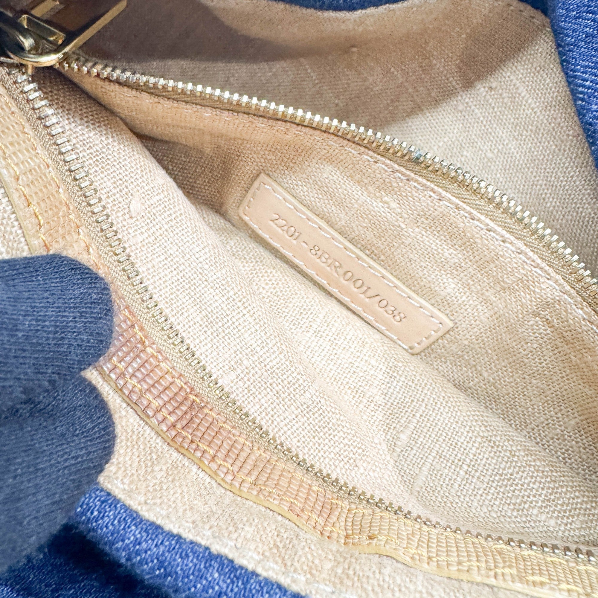 Mamma Baguette Blue Denim Shoulder Bag