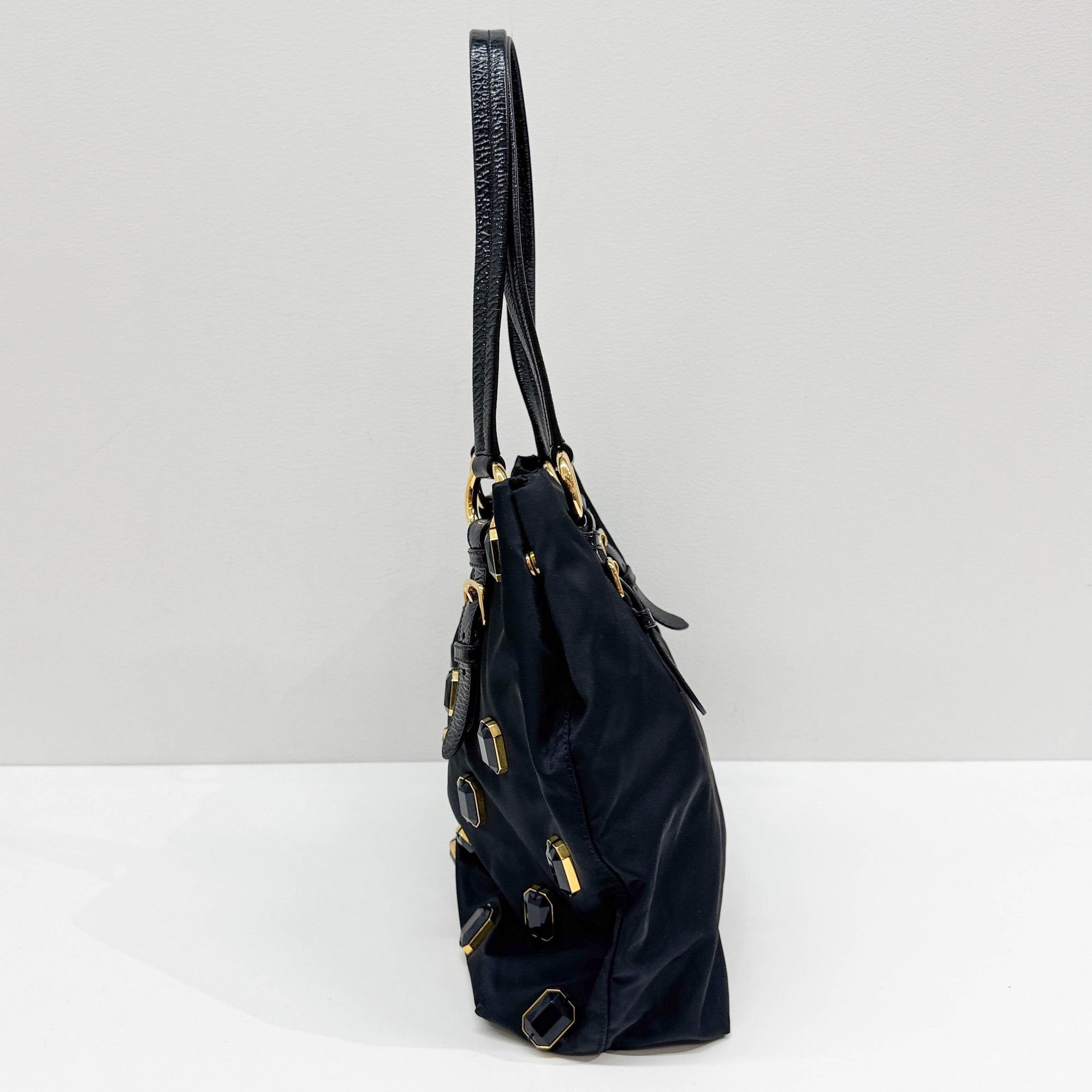 Canapa Bijou Black Nylon Tote Bag