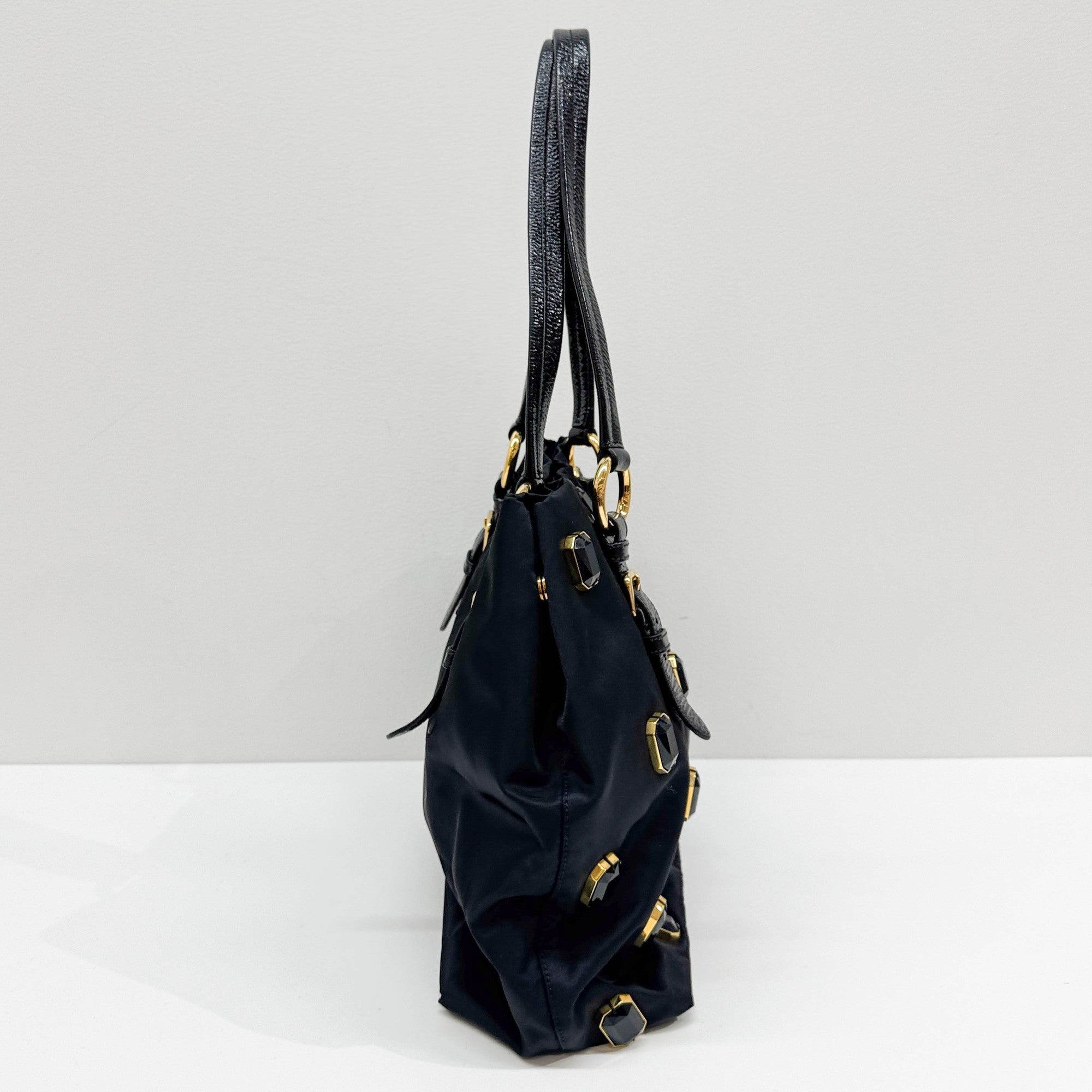 Canapa Bijou Black Nylon Tote Bag