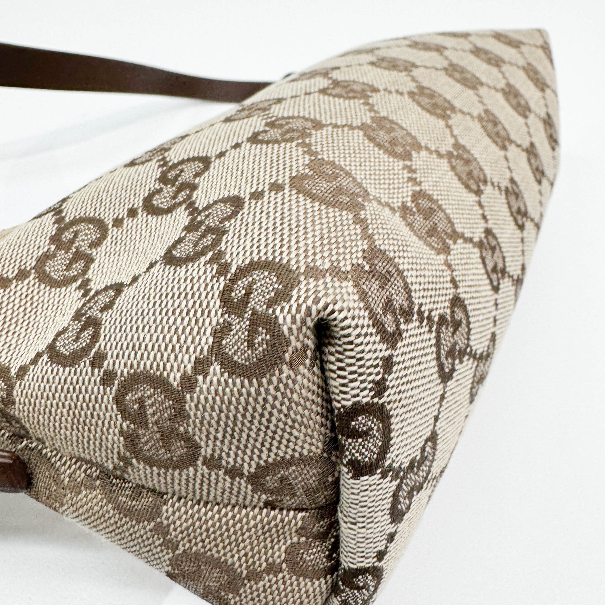 Tan GG Canvas Shoulder Bag