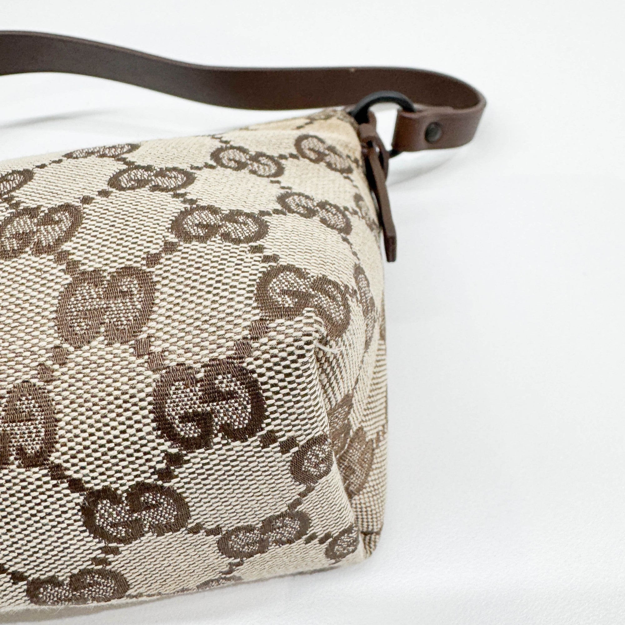 Tan GG Canvas Shoulder Bag