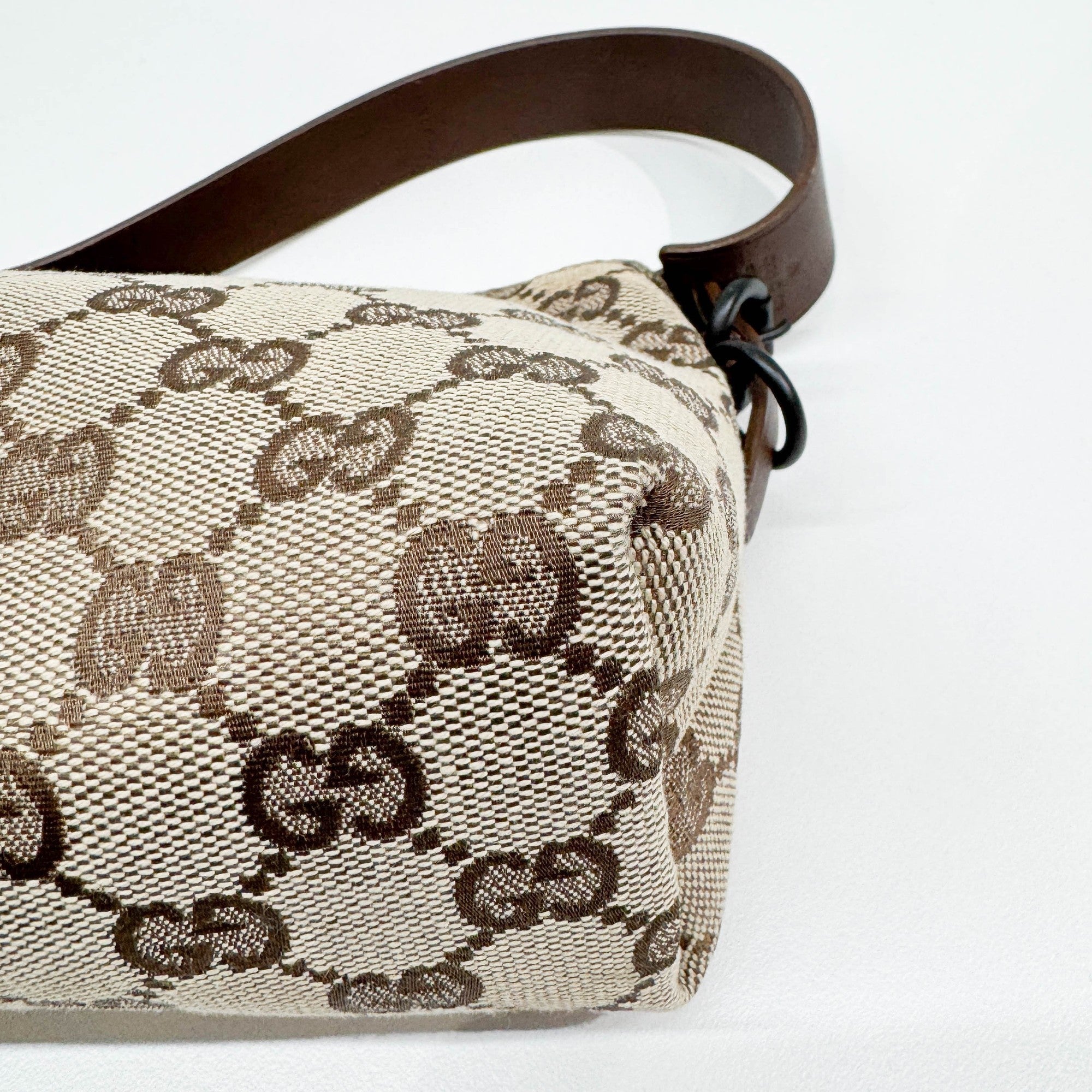 Tan GG Canvas Shoulder Bag