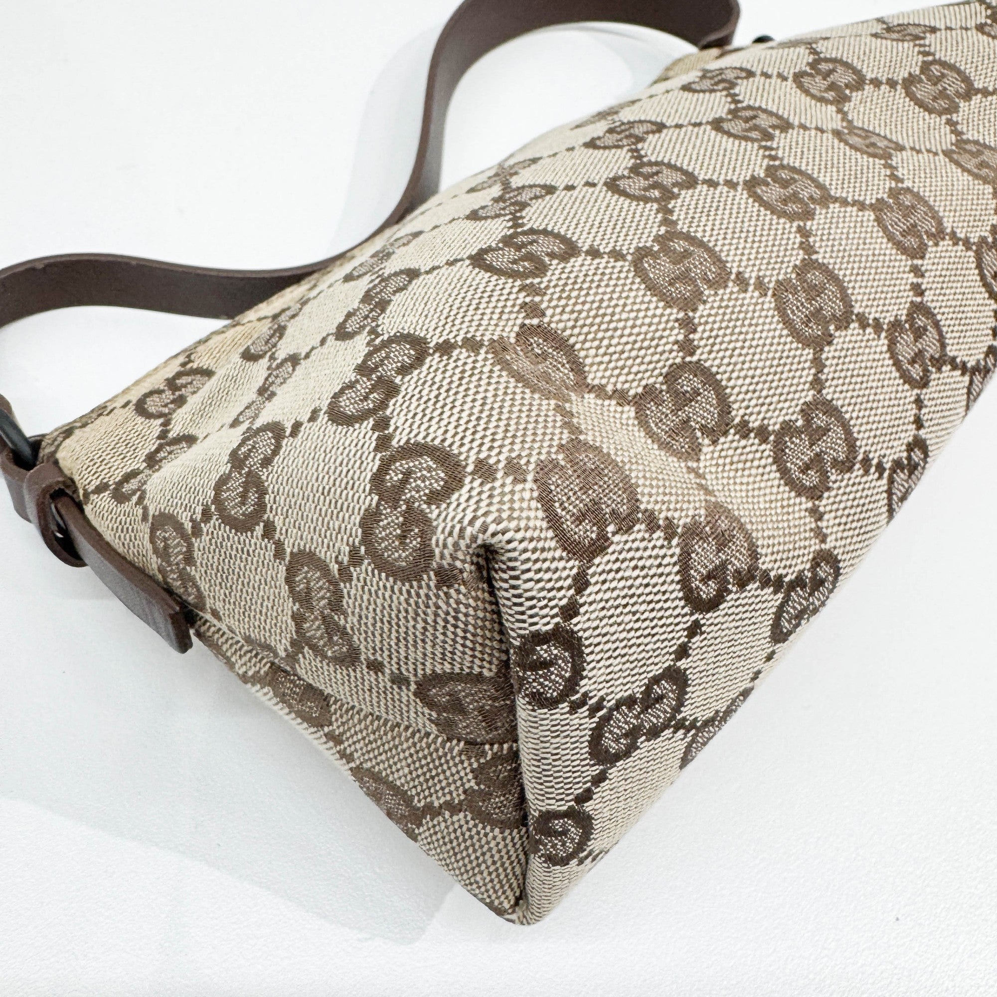 Tan GG Canvas Shoulder Bag