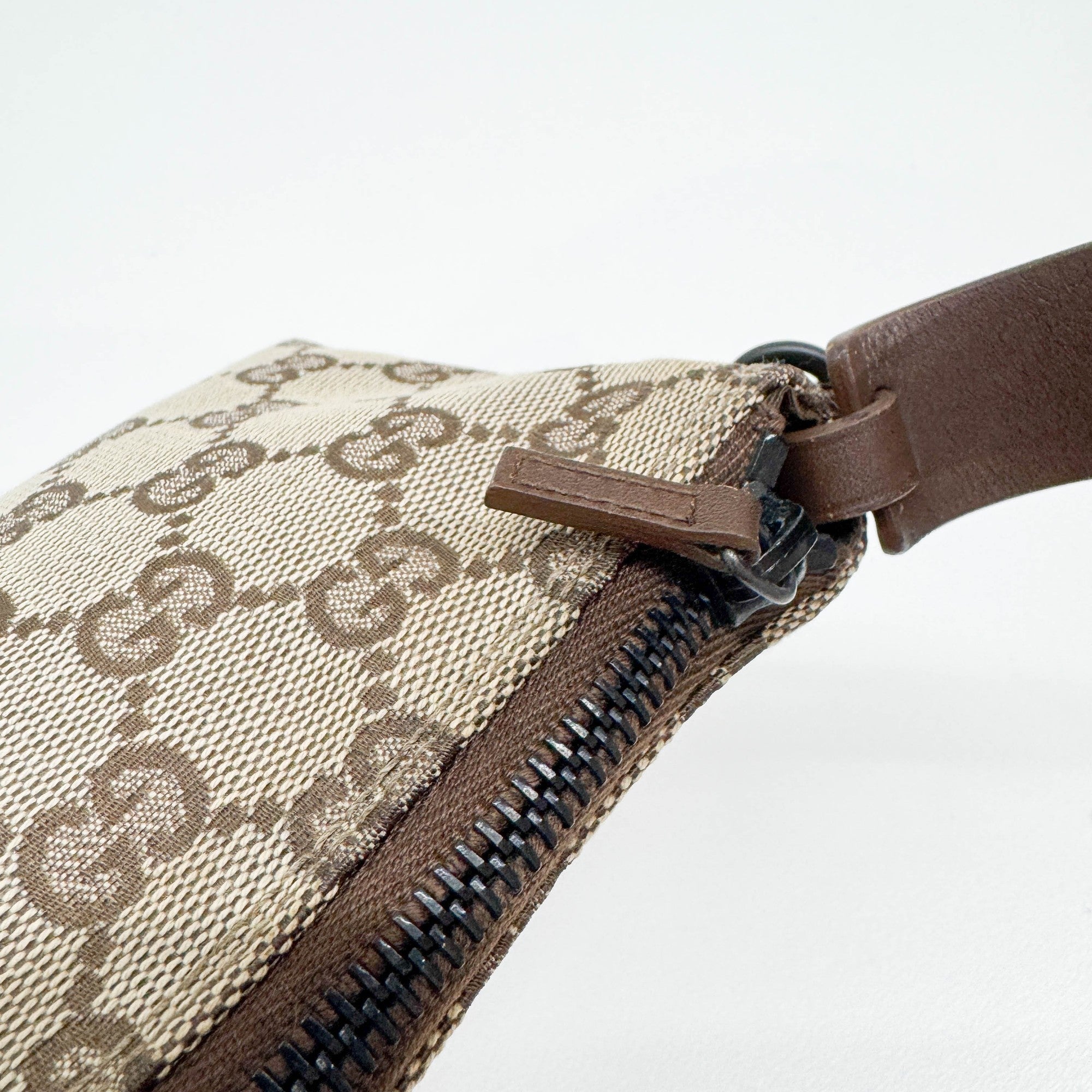 Tan GG Canvas Shoulder Bag