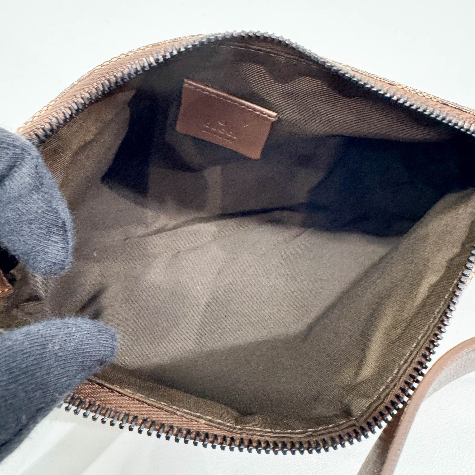 Tan GG Canvas Shoulder Bag