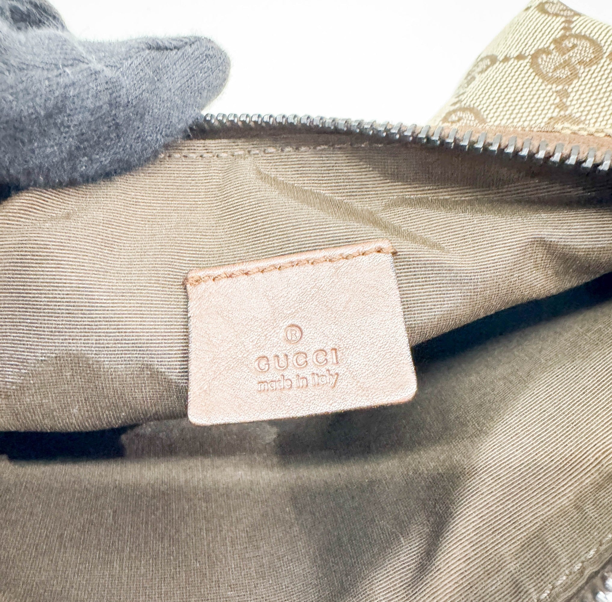 Tan GG Canvas Shoulder Bag