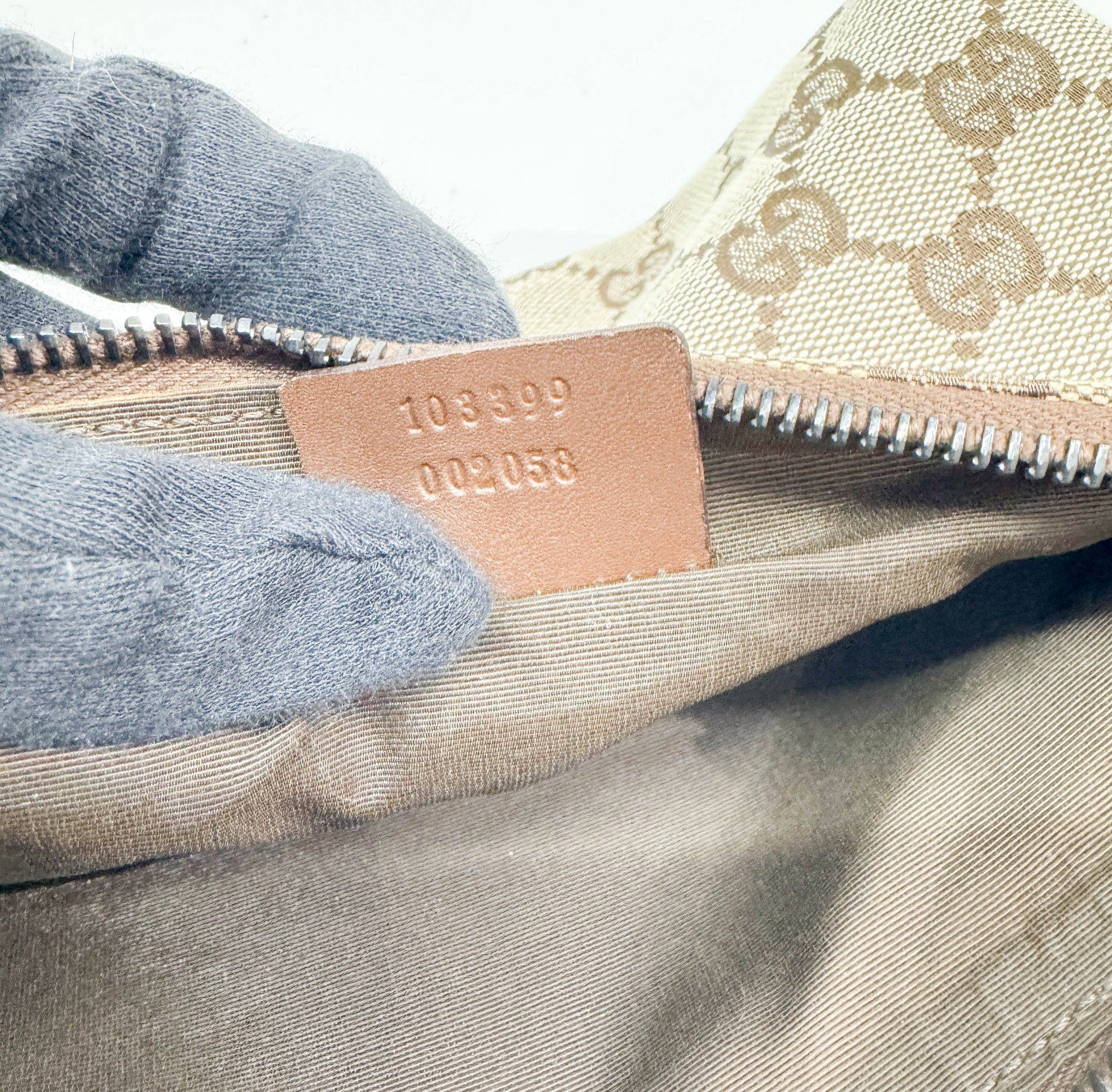 Tan GG Canvas Shoulder Bag