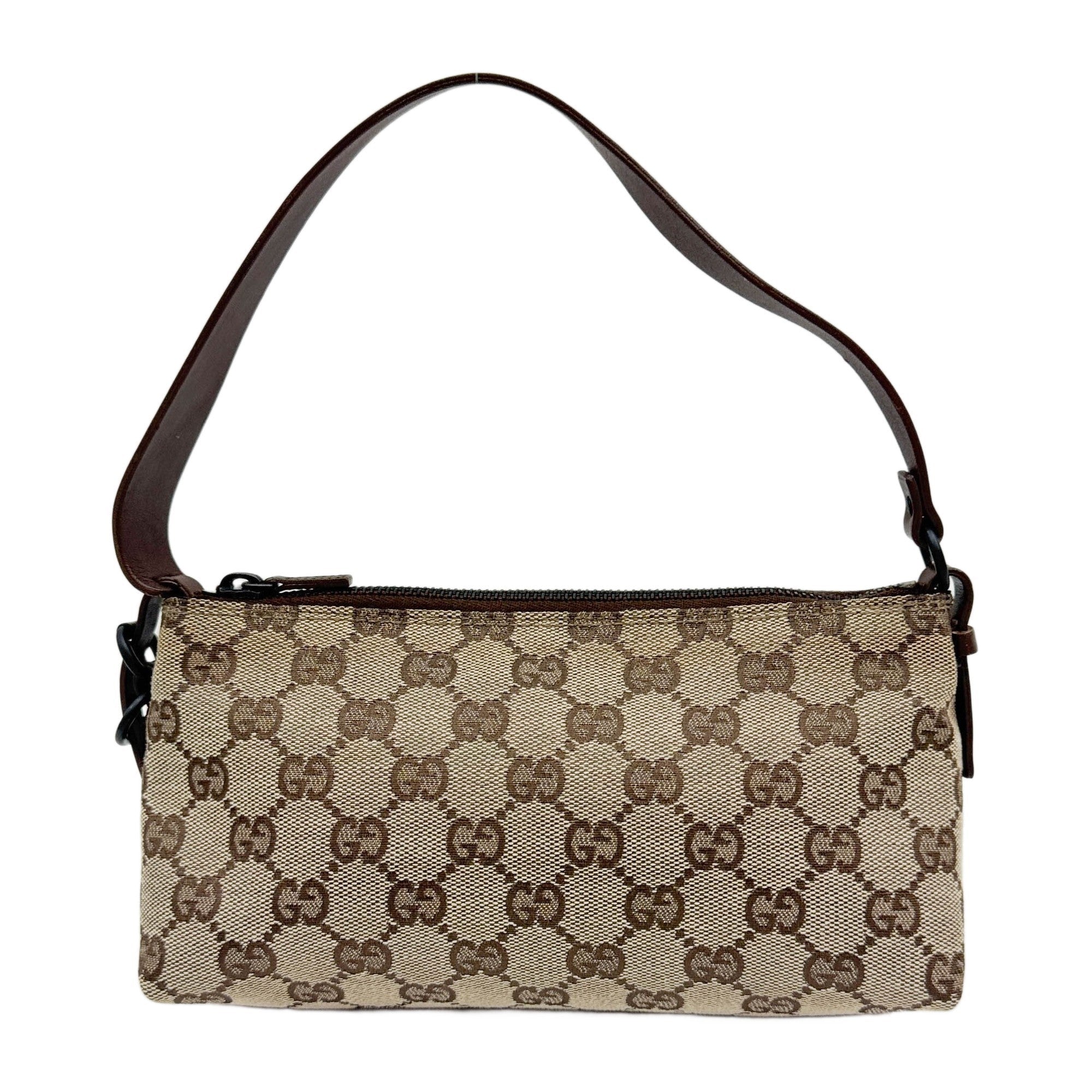 Tan GG Canvas Shoulder Bag