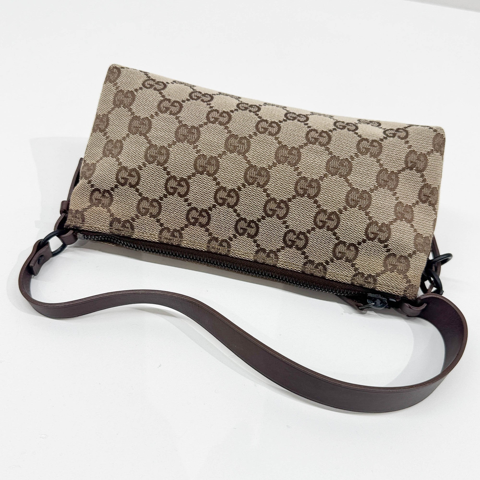 Tan GG Canvas Shoulder Bag