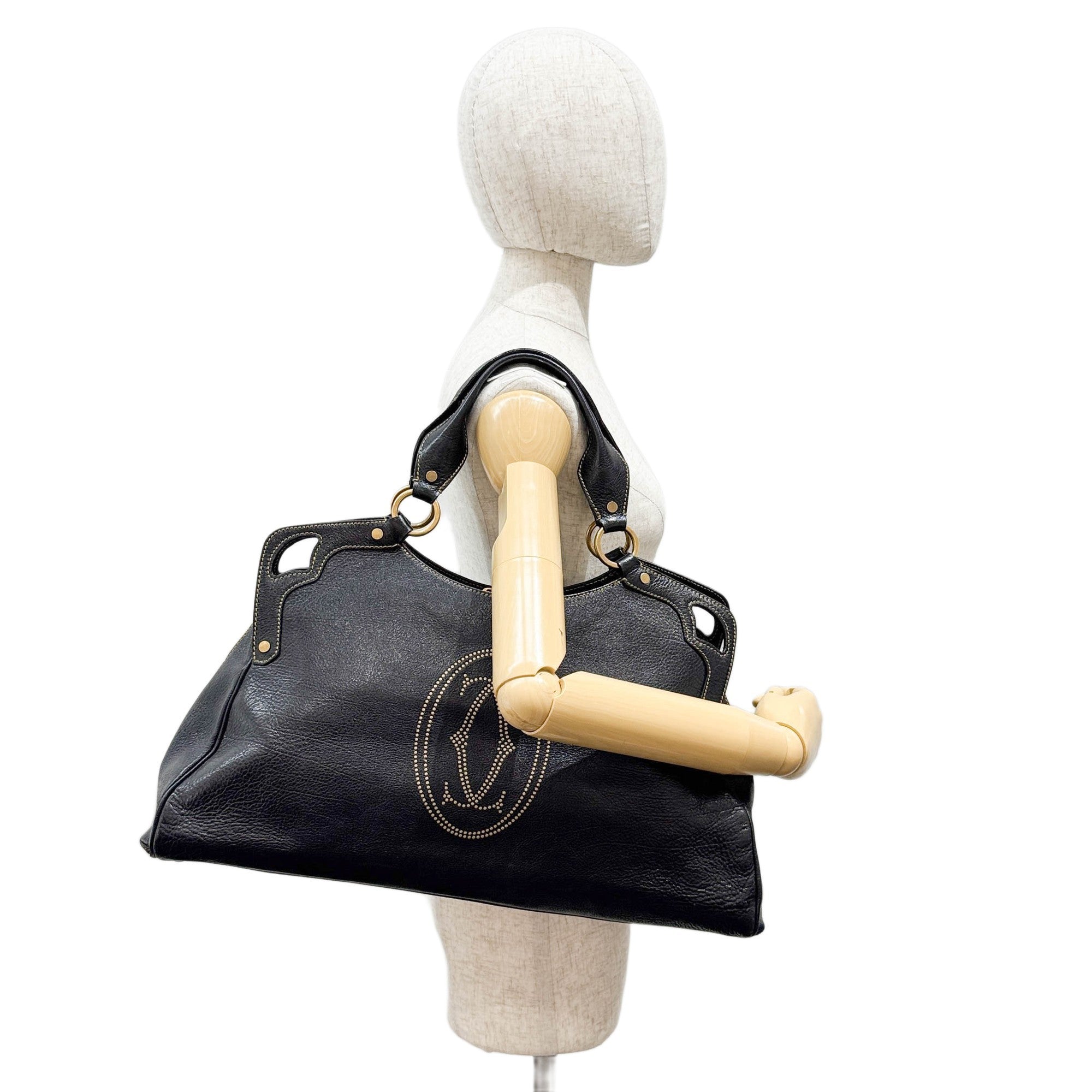 Marcello Black Leather Shoulder Bag