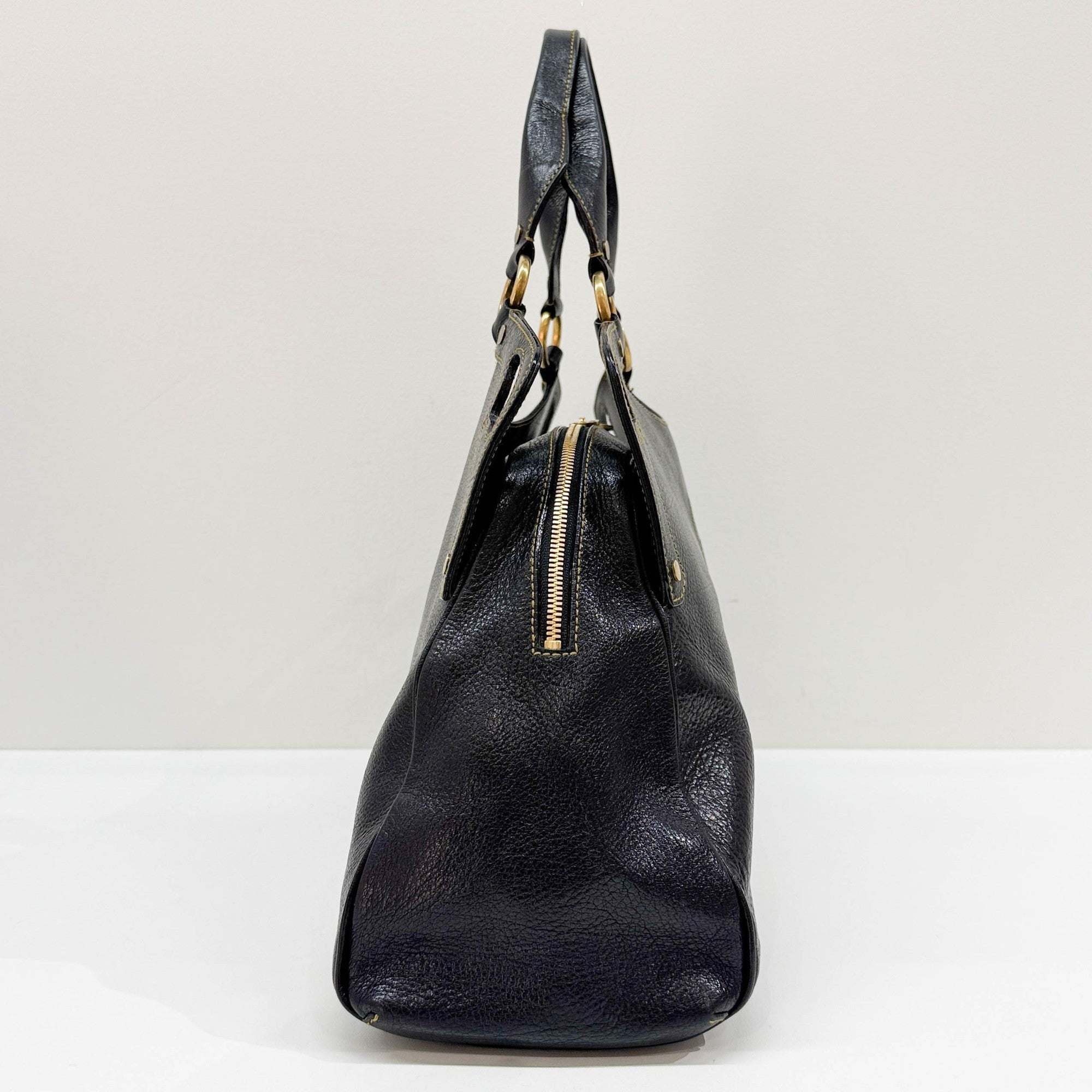 Marcello Black Leather Shoulder Bag