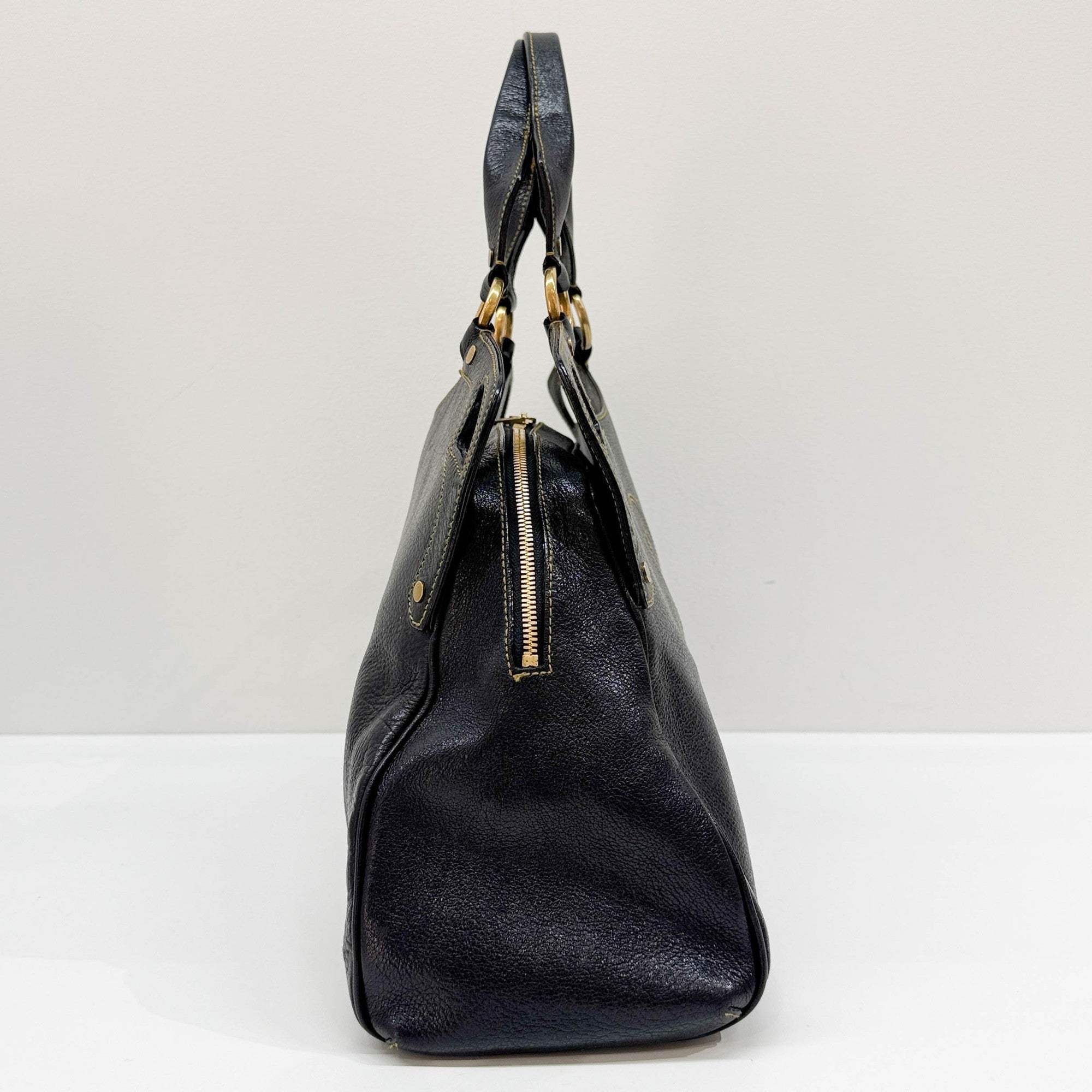 Marcello Black Leather Shoulder Bag