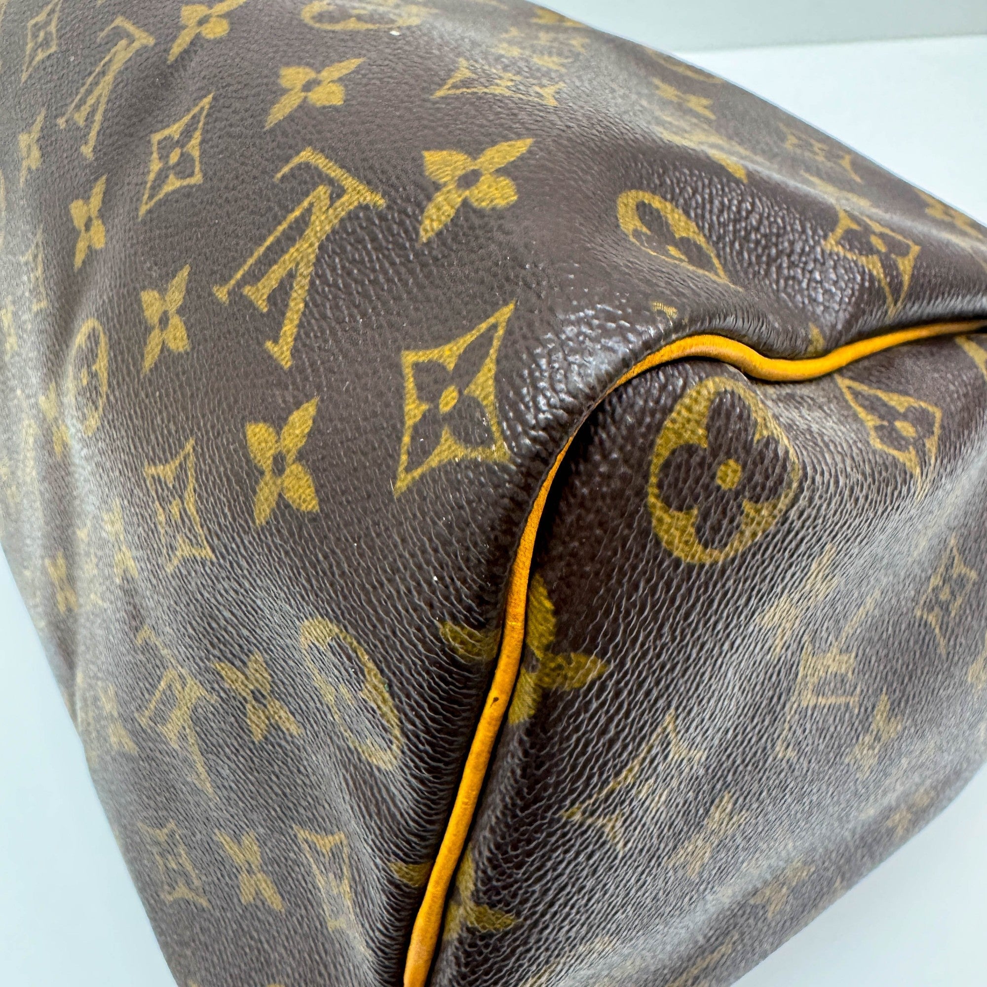 Speedy 30 Brown Monogram Leather Hand Bag