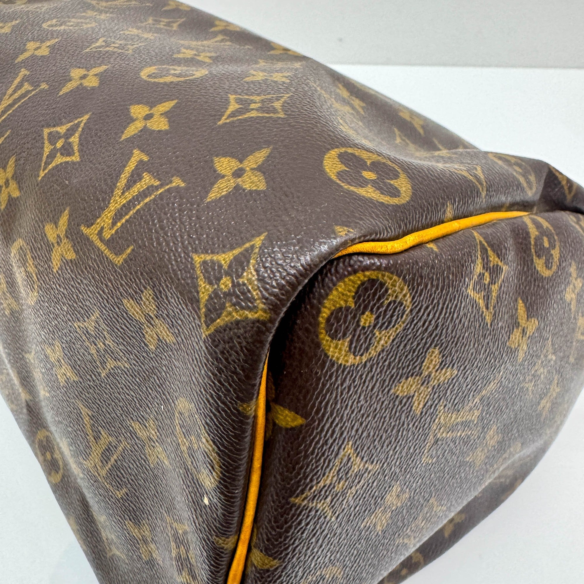 Speedy 30 Brown Monogram Leather Hand Bag
