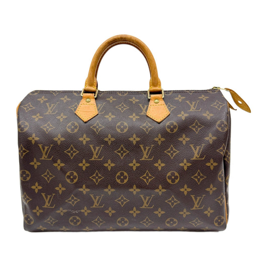 Speedy 30 Brown Monogram Leather Hand Bag
