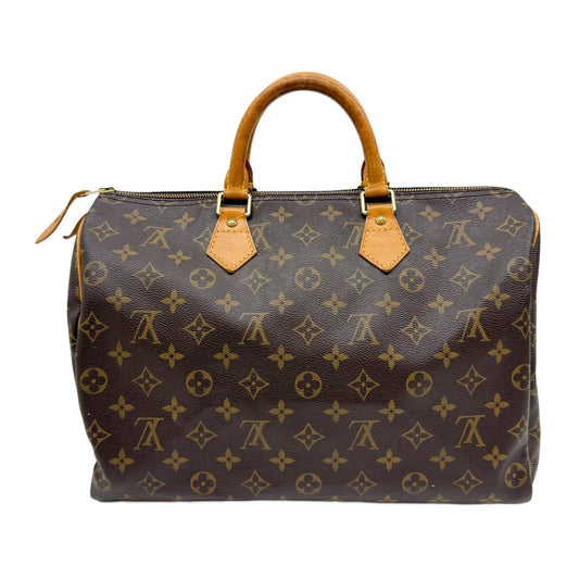 Speedy 30 Brown Monogram Leather Hand Bag