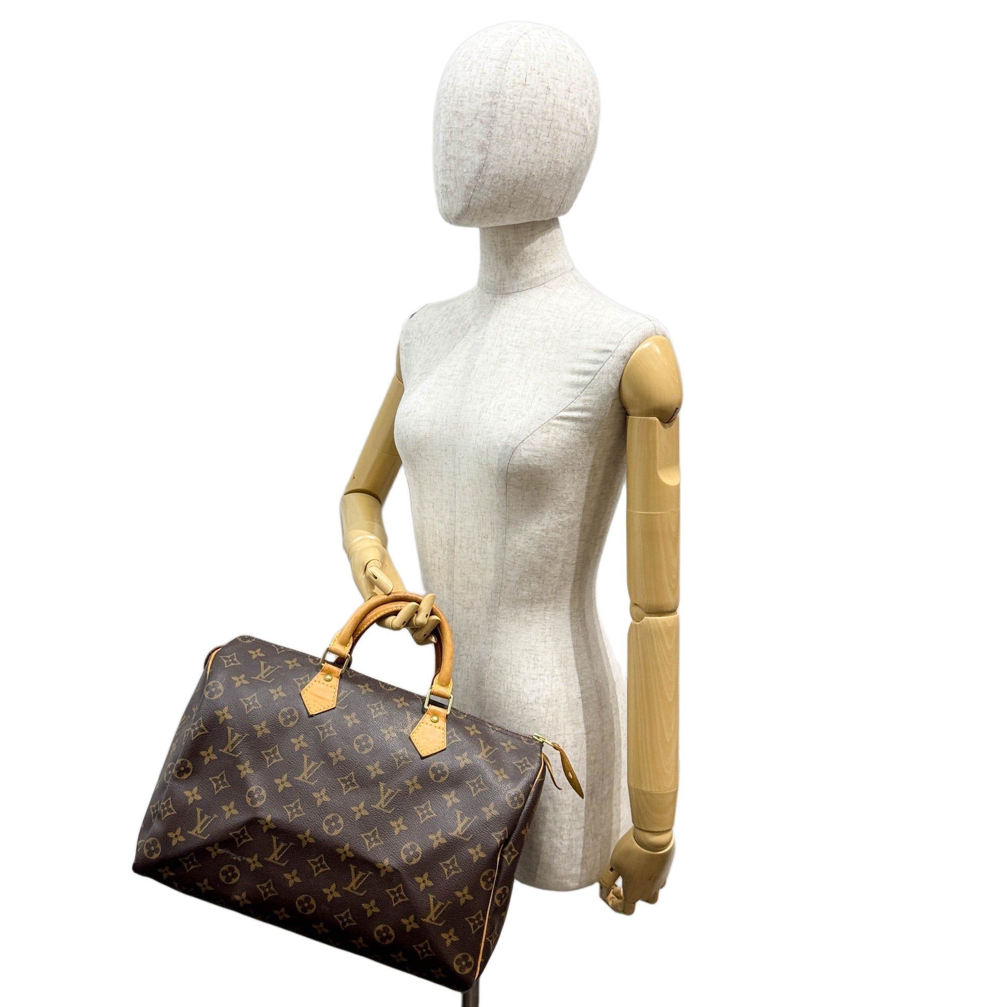 Speedy 30 Brown Monogram Leather Hand Bag