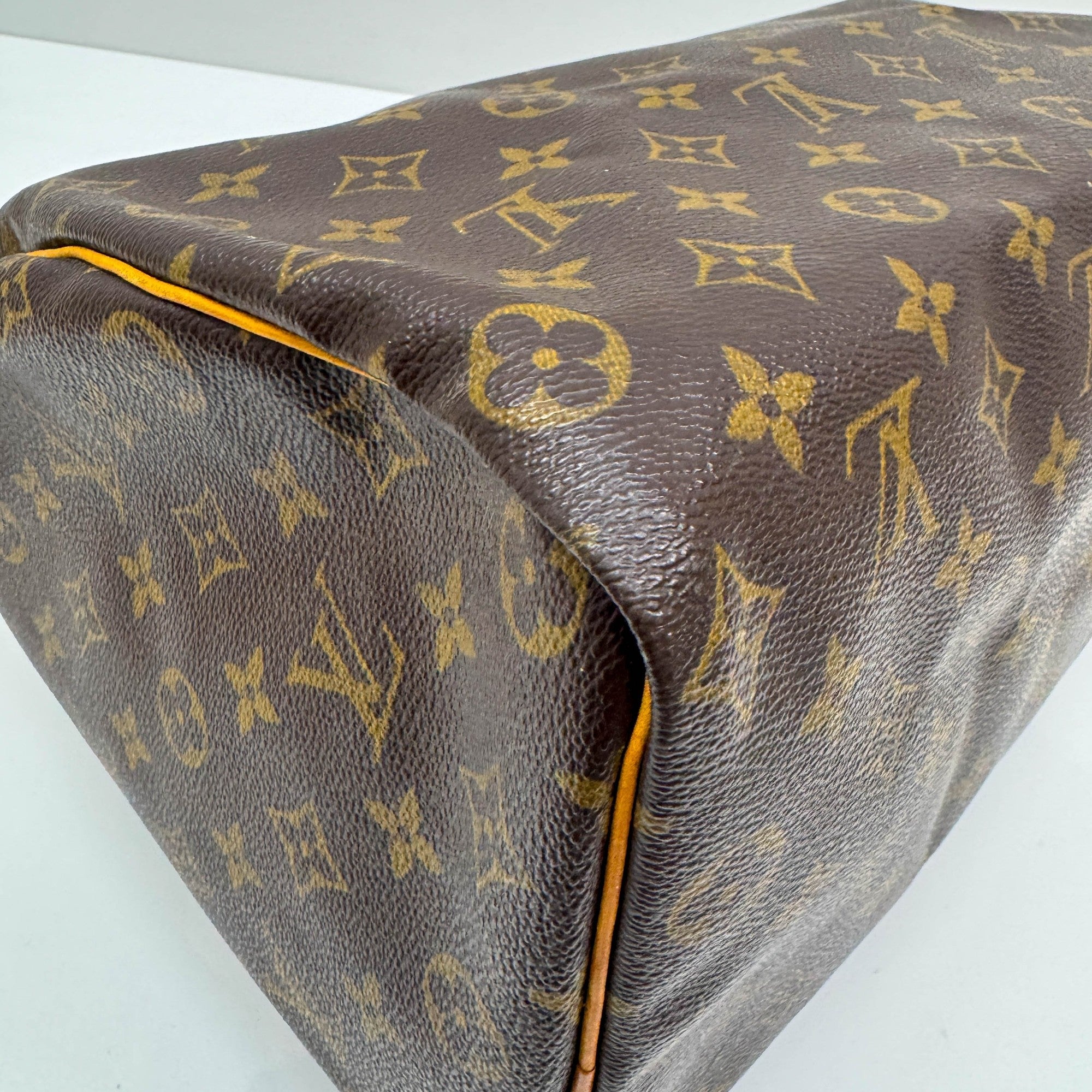 Speedy 30 Brown Monogram Leather Hand Bag