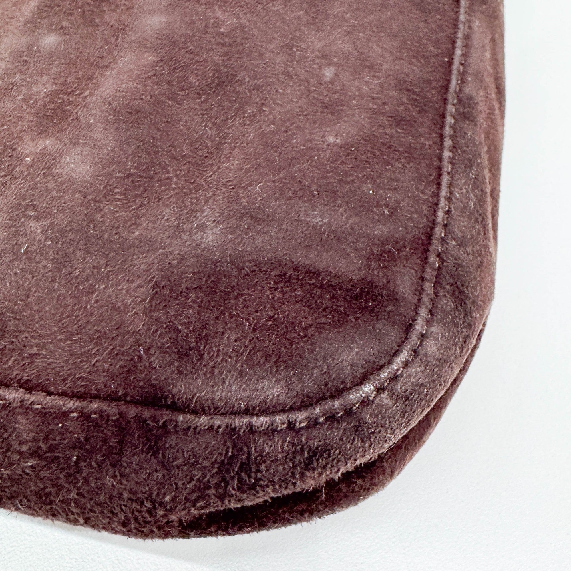 Baguette Brown Suede Shoulder Bag