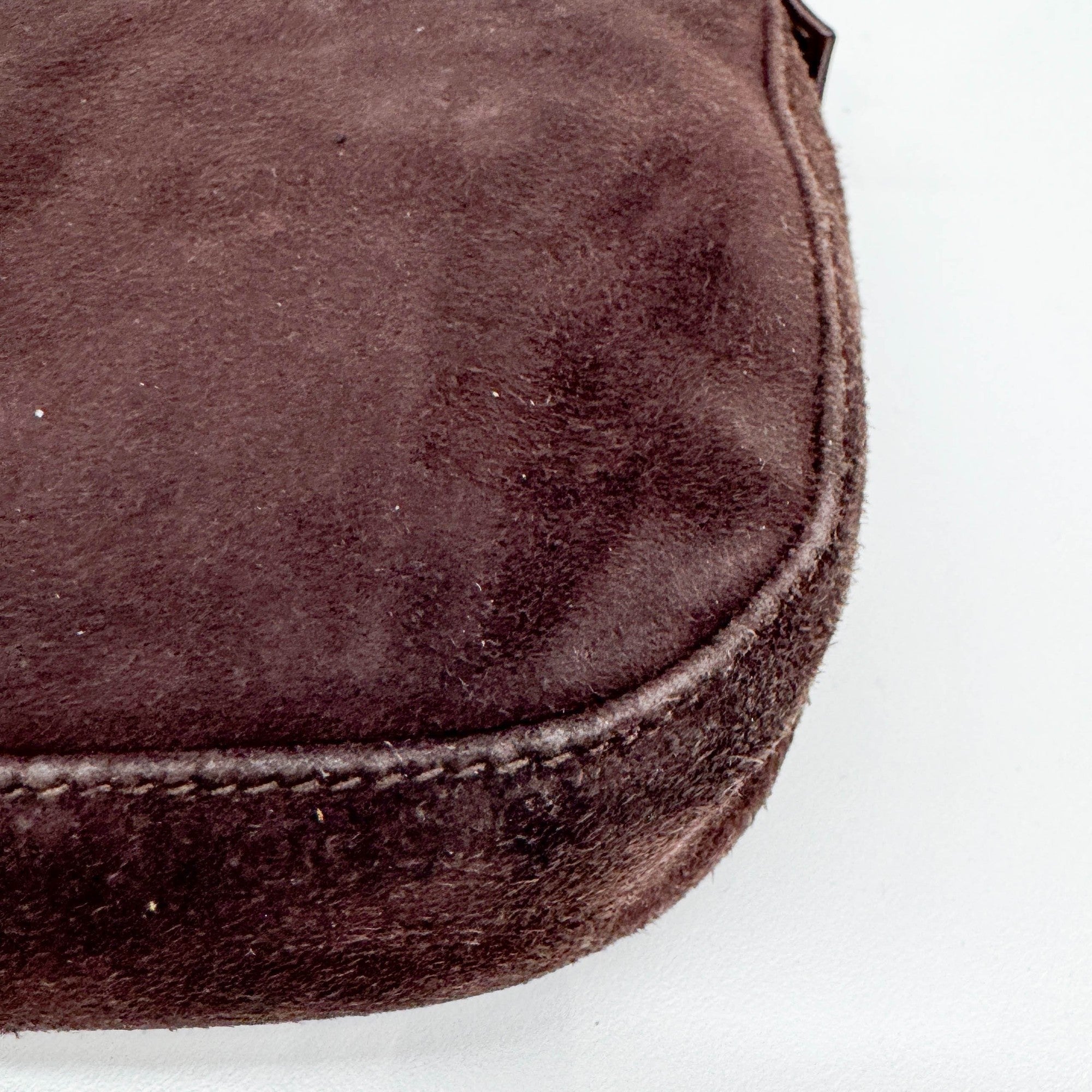 Baguette Brown Suede Shoulder Bag