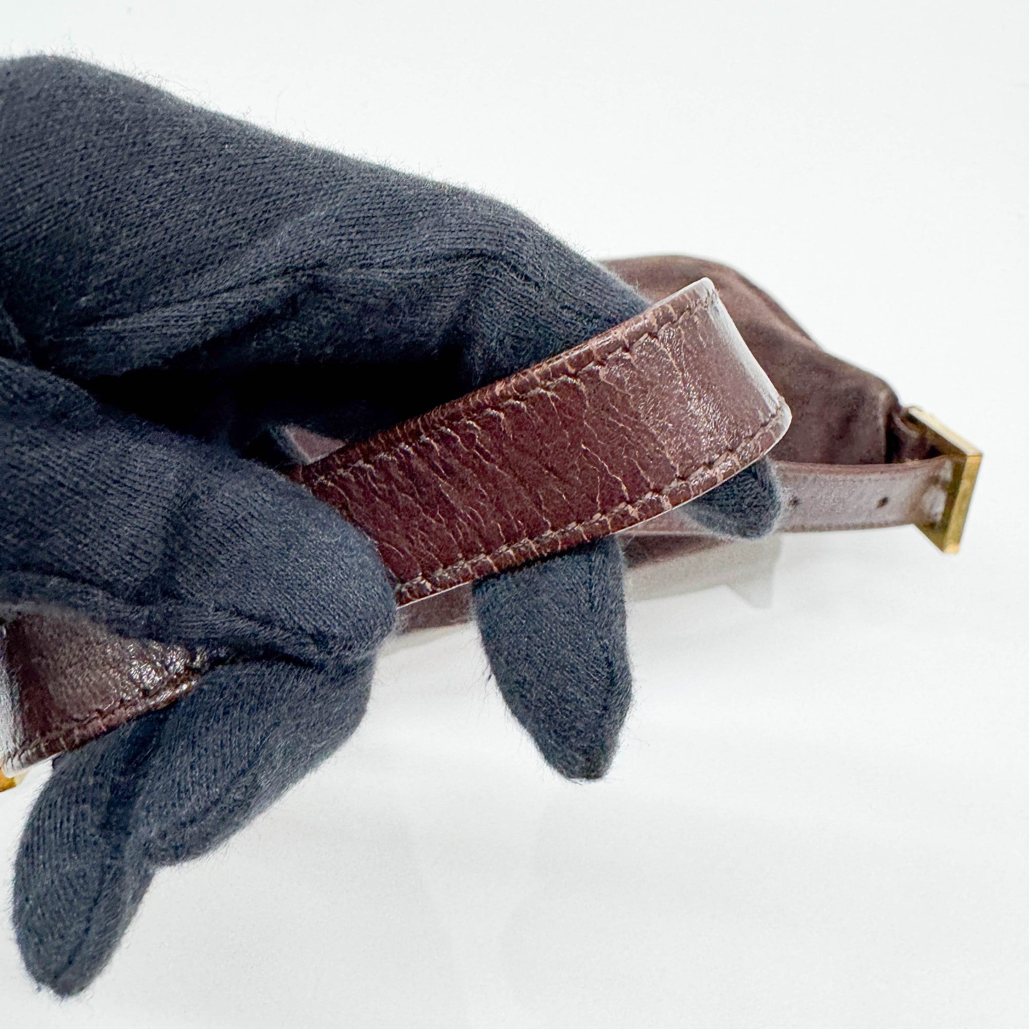 Baguette Brown Suede Shoulder Bag