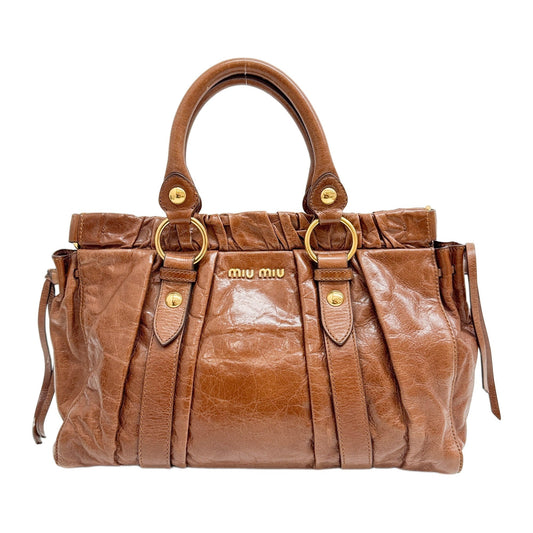 Vitello Brown Leather Hand Bag