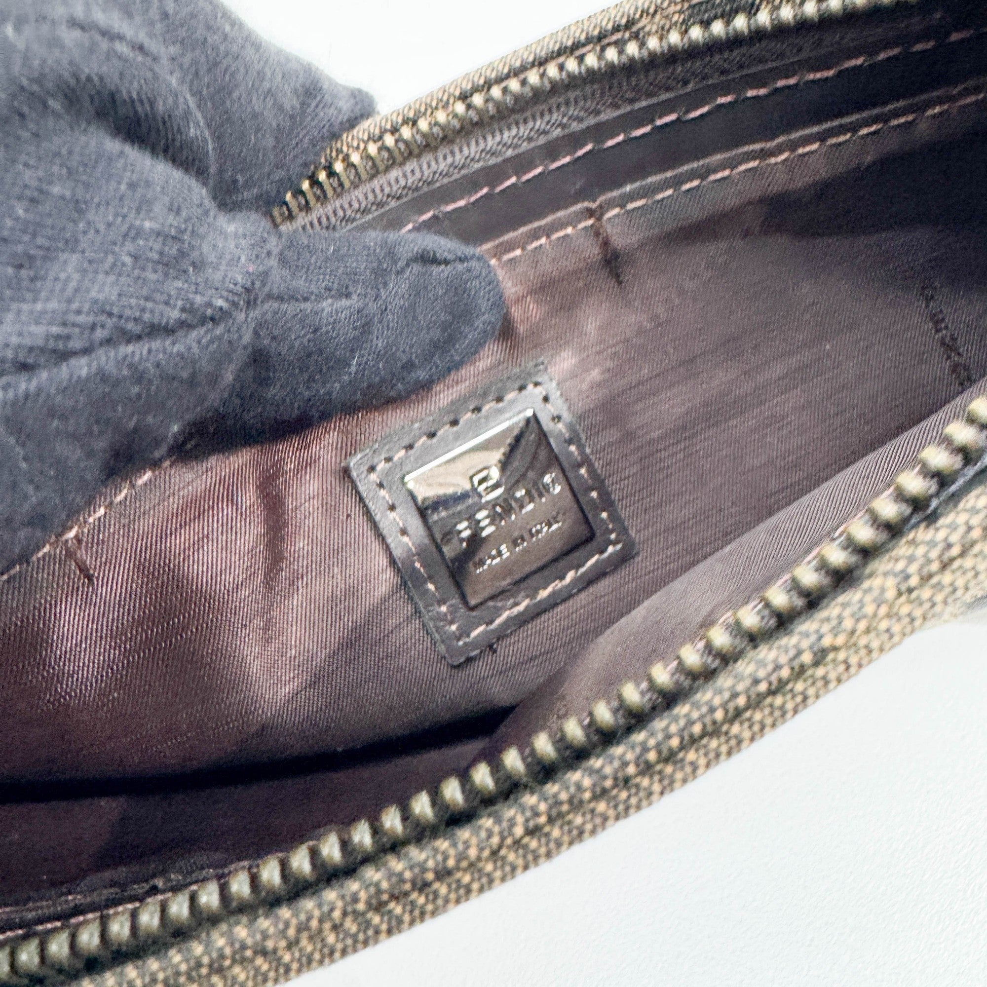 Brown Zucca Canvas Shoulder Bag