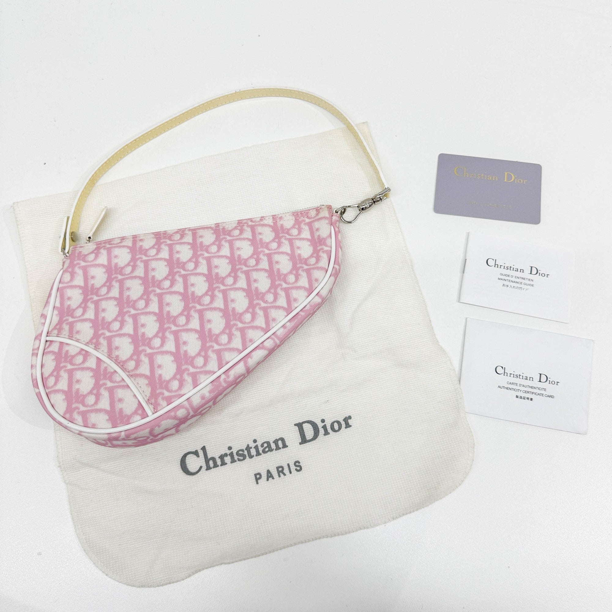 Saddle Pouch Pink Trotter Canvas Shoulder Bag