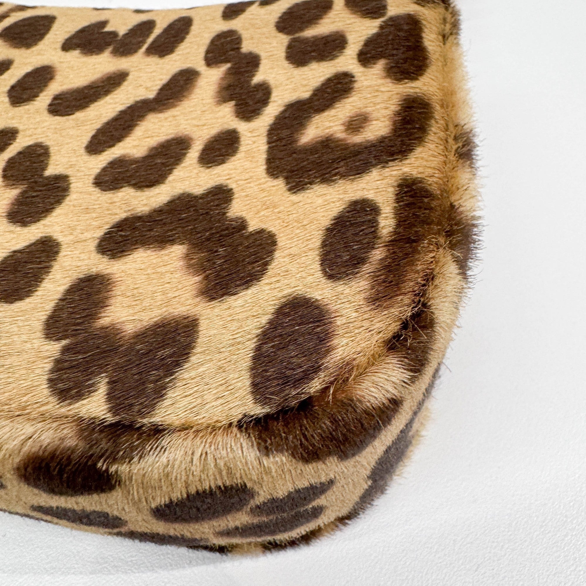 Malice Pearl Tan Leopard Print Pony Hair Shoulder Bag