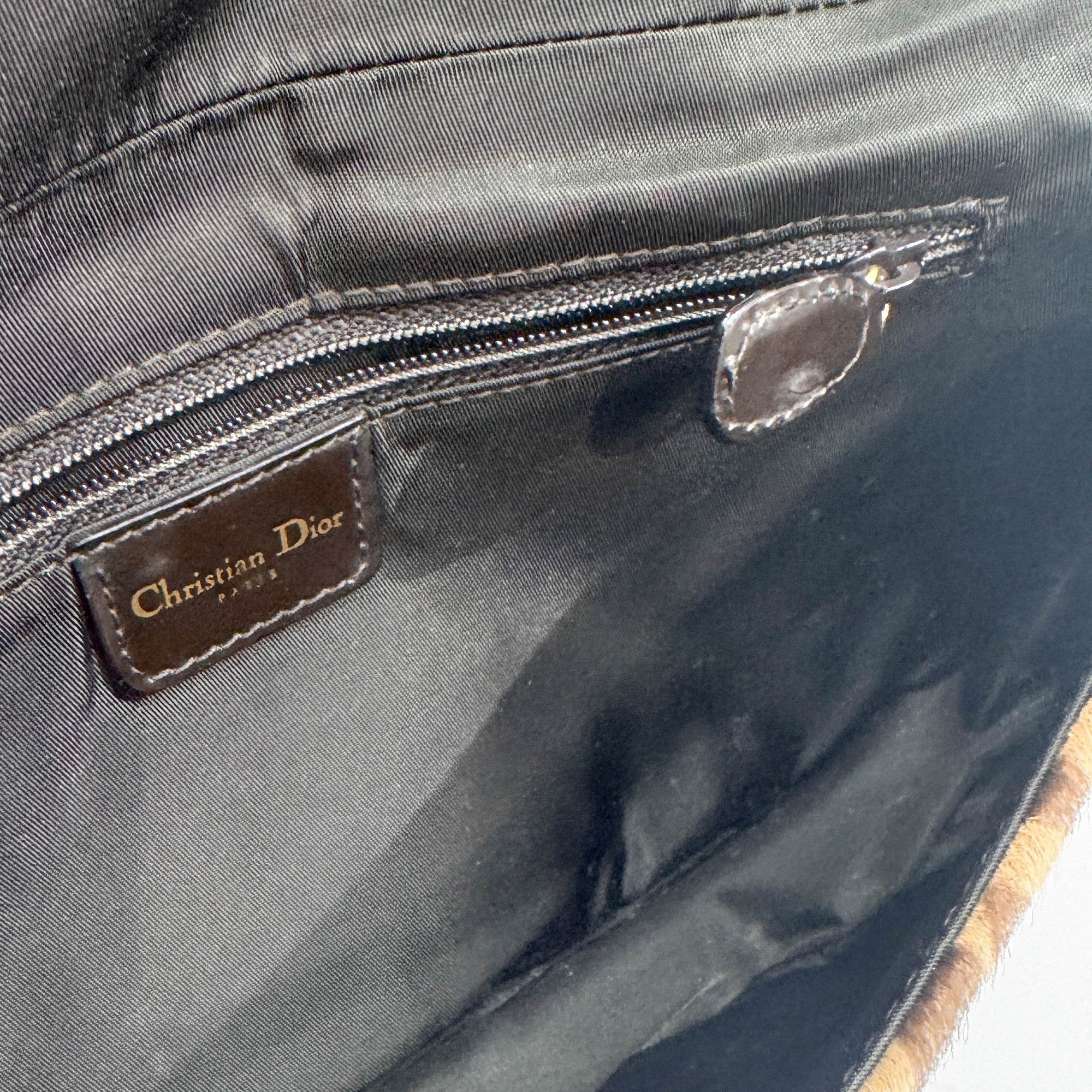 Malice Pearl Tan Leopard Print Pony Hair Shoulder Bag