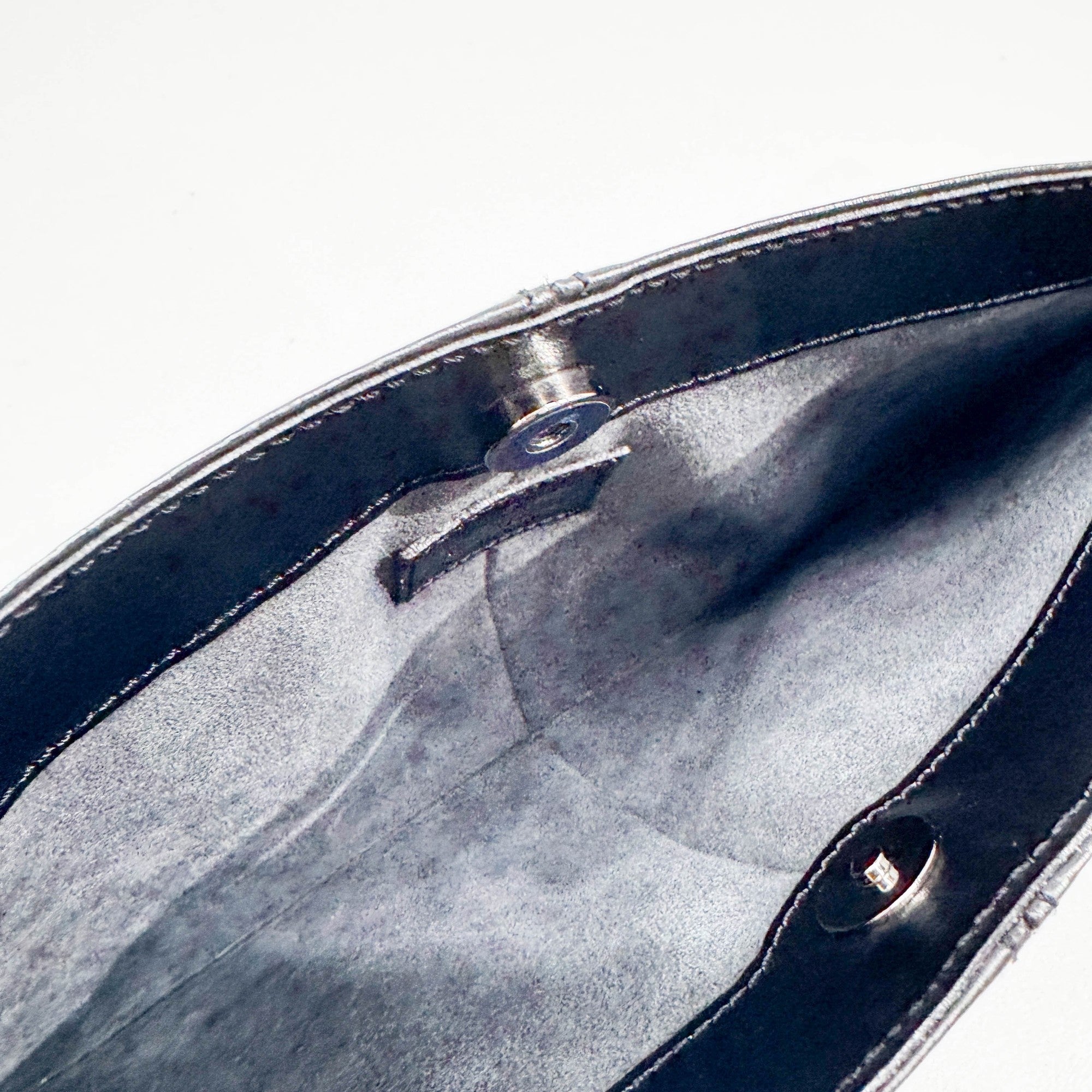 Demi Lune Black Epi Leather Shoulder Pochette