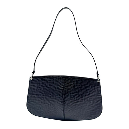Demi Lune Black Epi Leather Shoulder Pochette