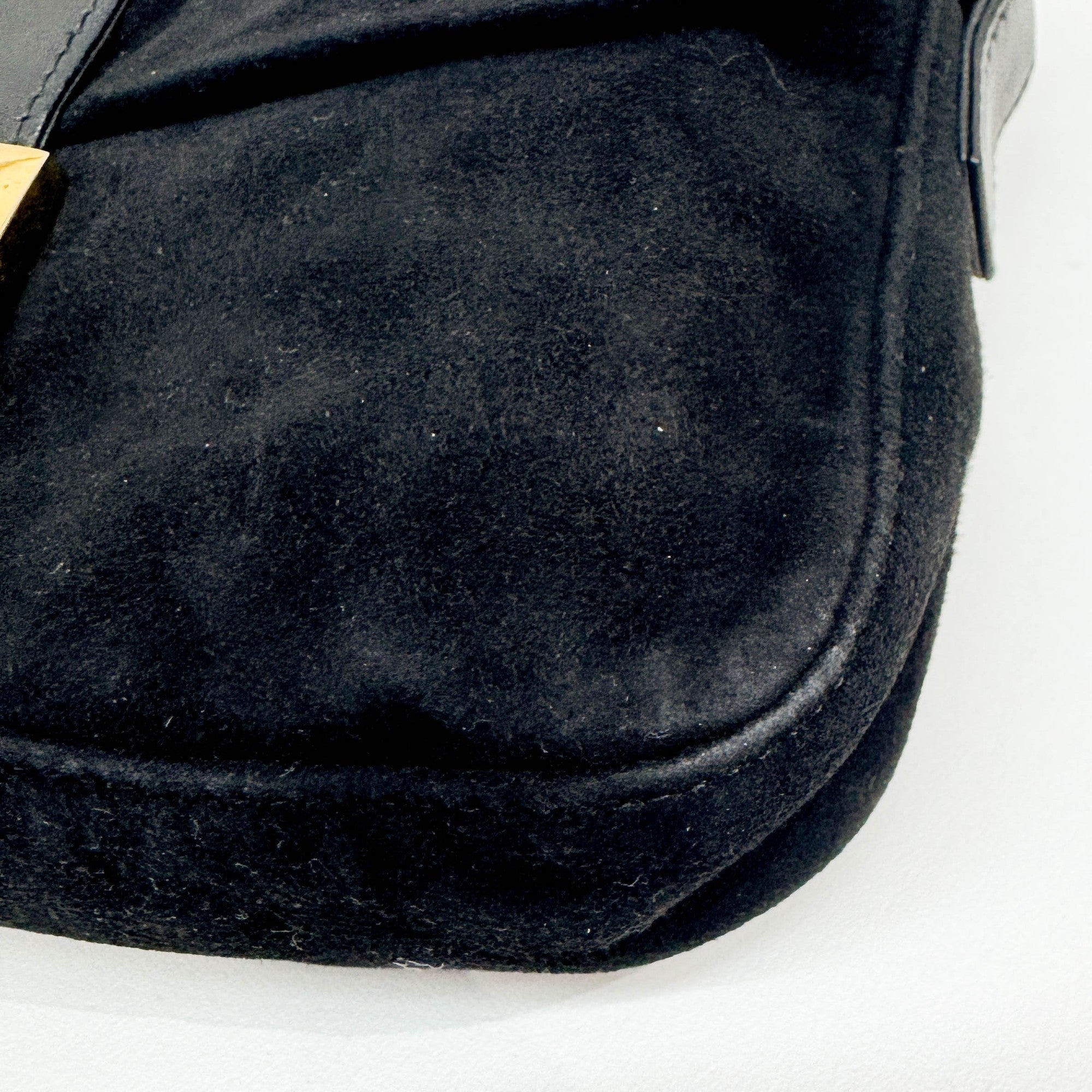 Baguette Black Suede Shoulder Bag