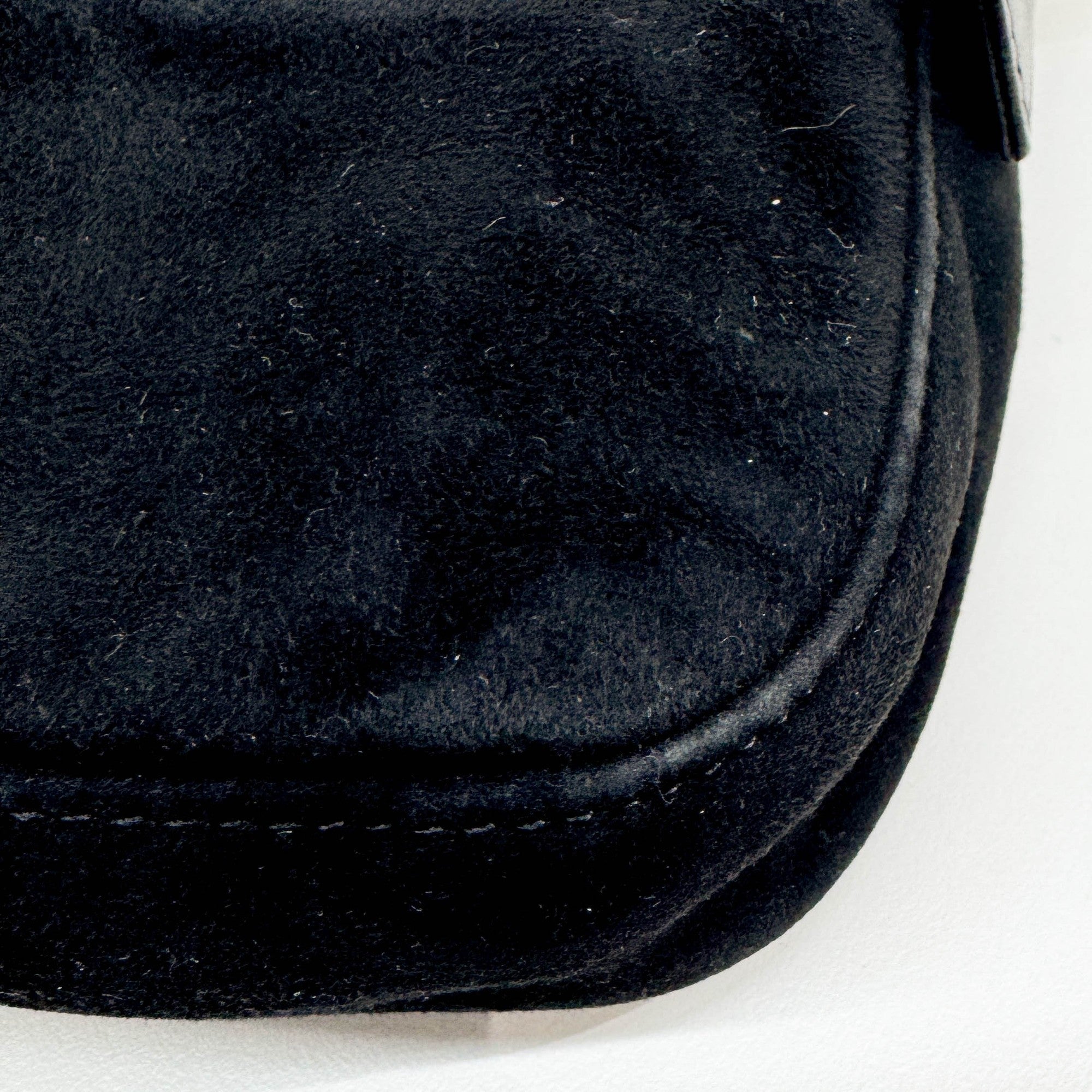 Baguette Black Suede Shoulder Bag