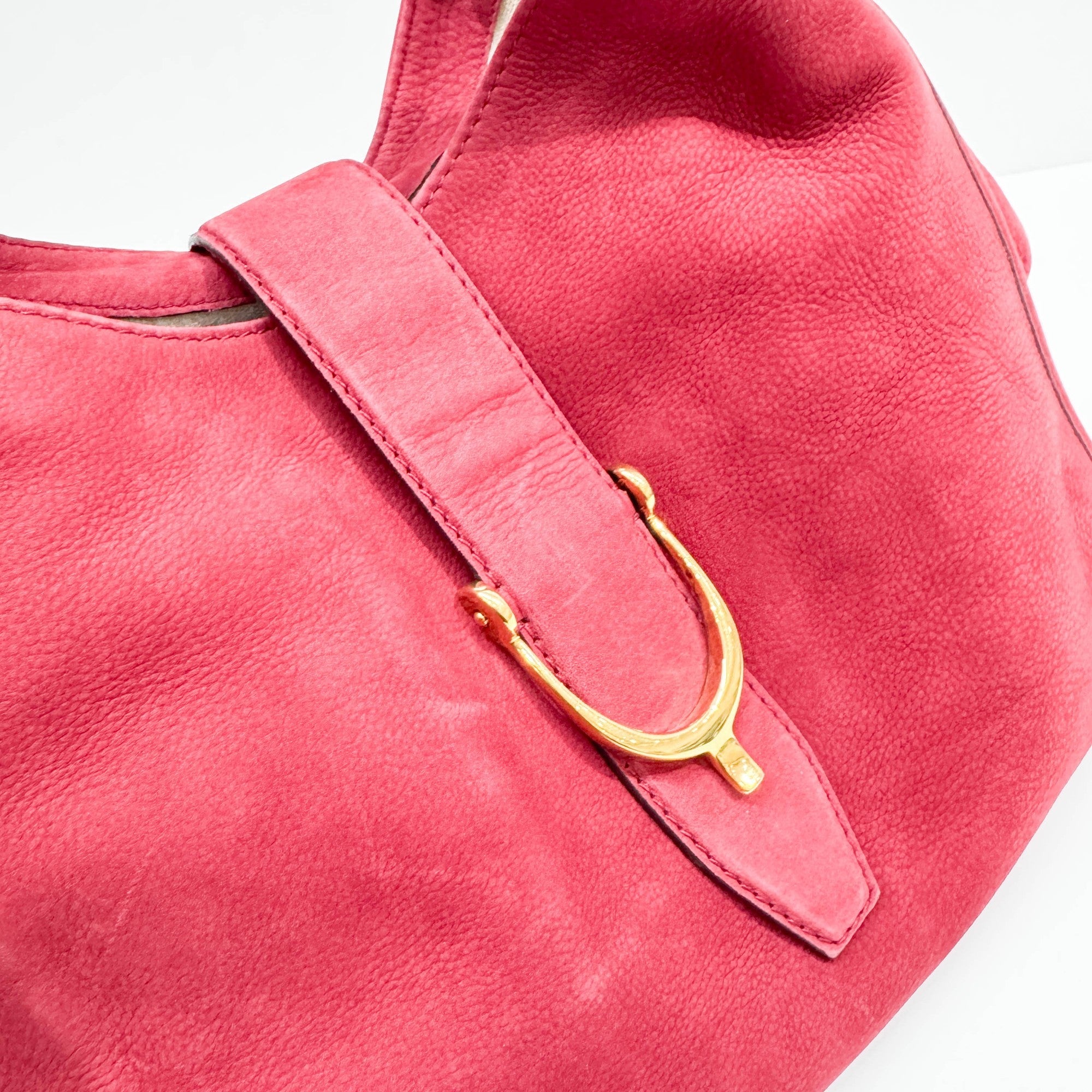 Stirrup Cherry Leather Shoulder Bag