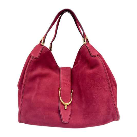 Stirrup Cherry Leather Shoulder Bag